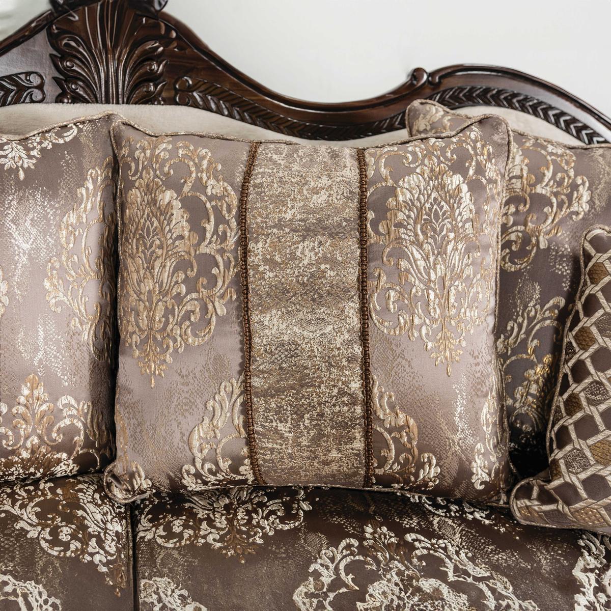 Andalusia Loveseat, Light Brown/Dark Cherry - Image 5