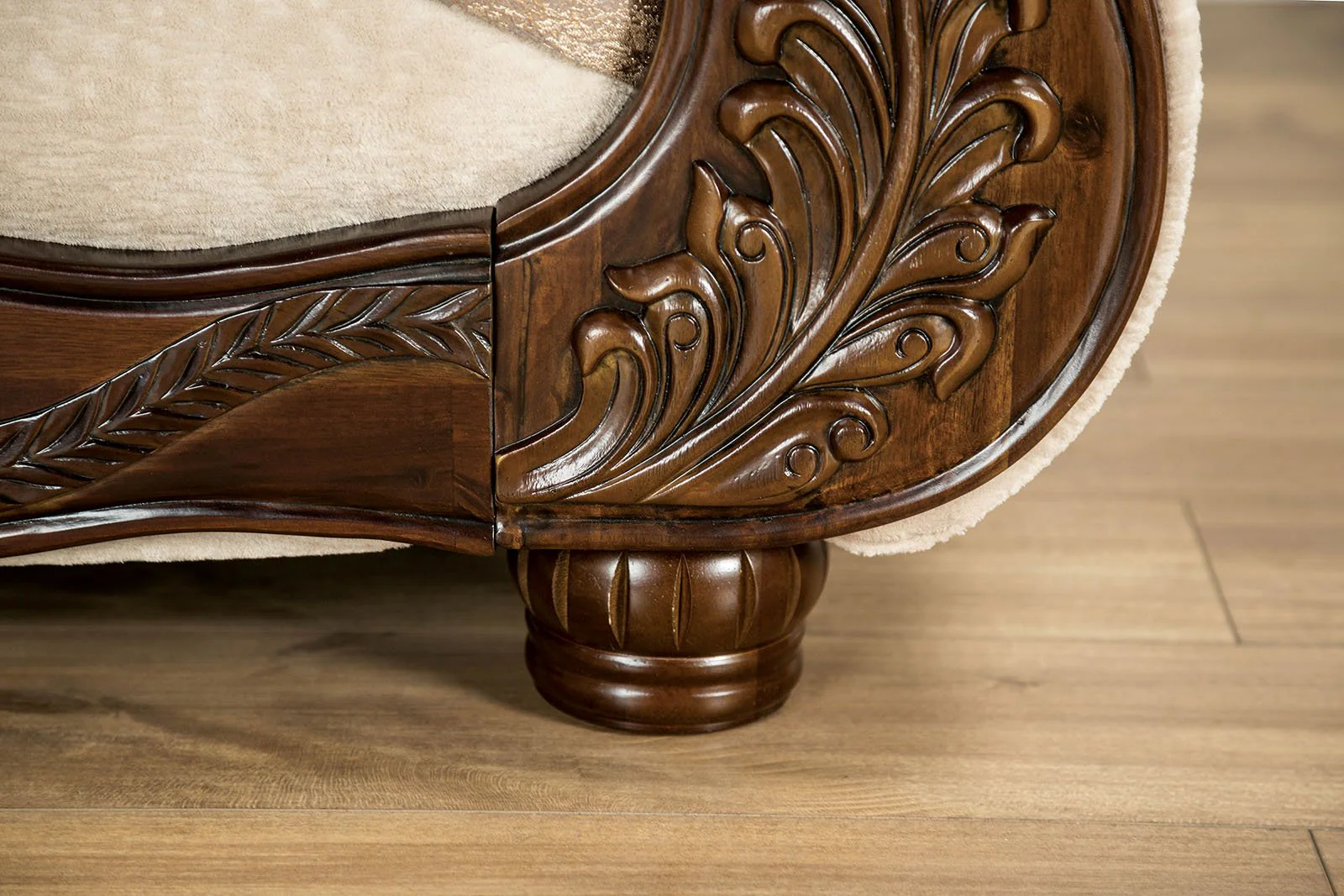 Andalusia Loveseat, Light Brown/Dark Cherry - Image 8