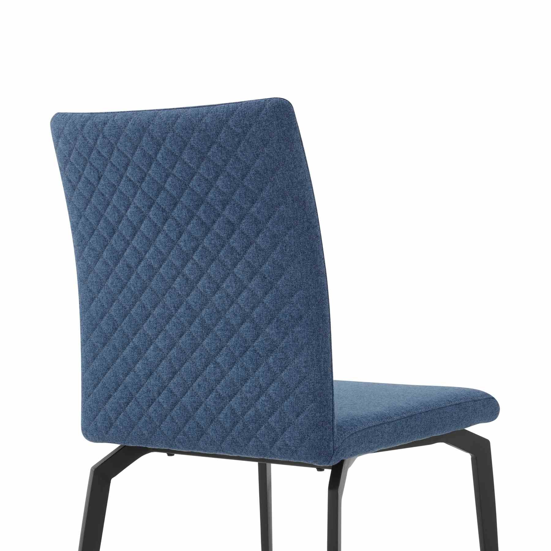 Andes and Lyon Blue Fabric 5 Piece Rectangular Dining Set - Image 6
