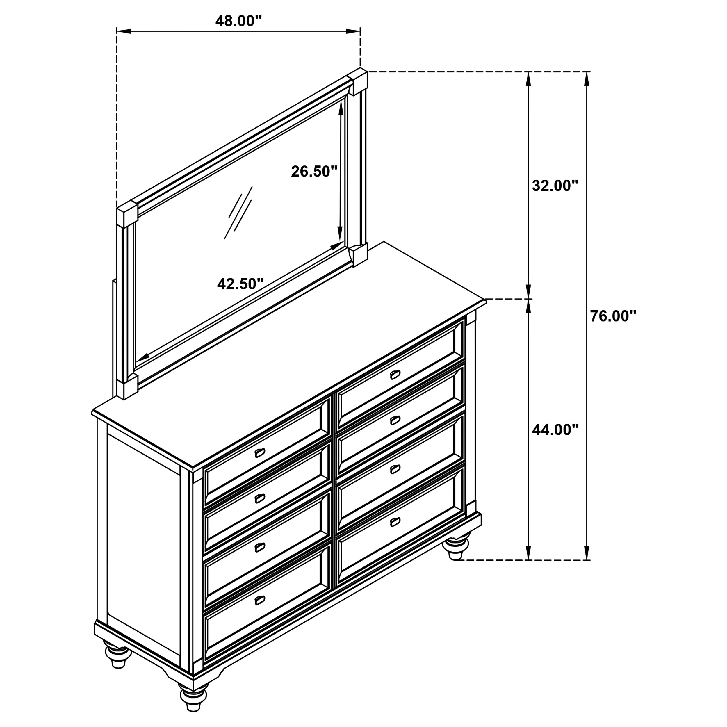 Andover Dresser with Mirror - Image 12
