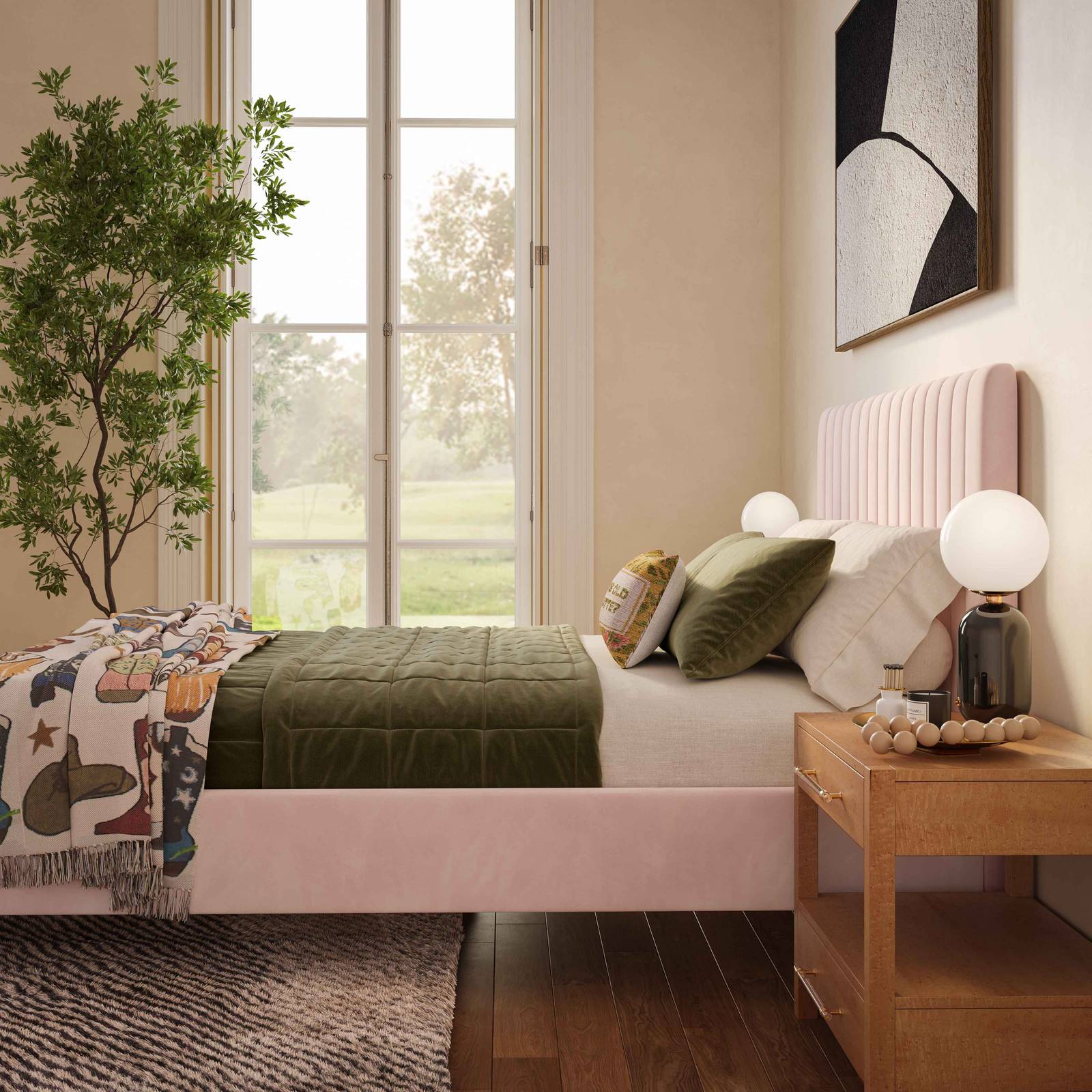 Angela Blush Bed in Queen - Image 2