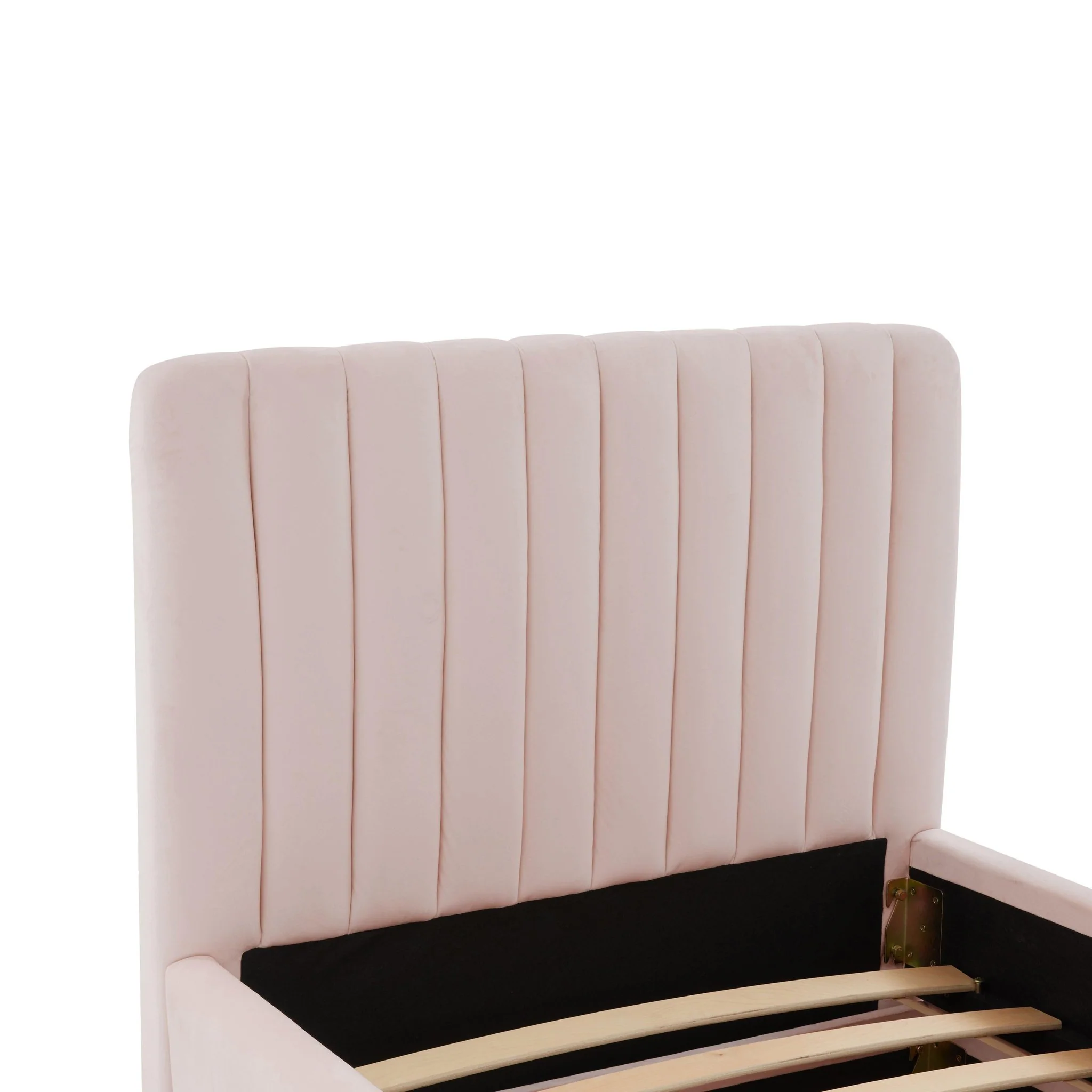 Angela Blush Velvet Trundle Bed in Twin - Image 7