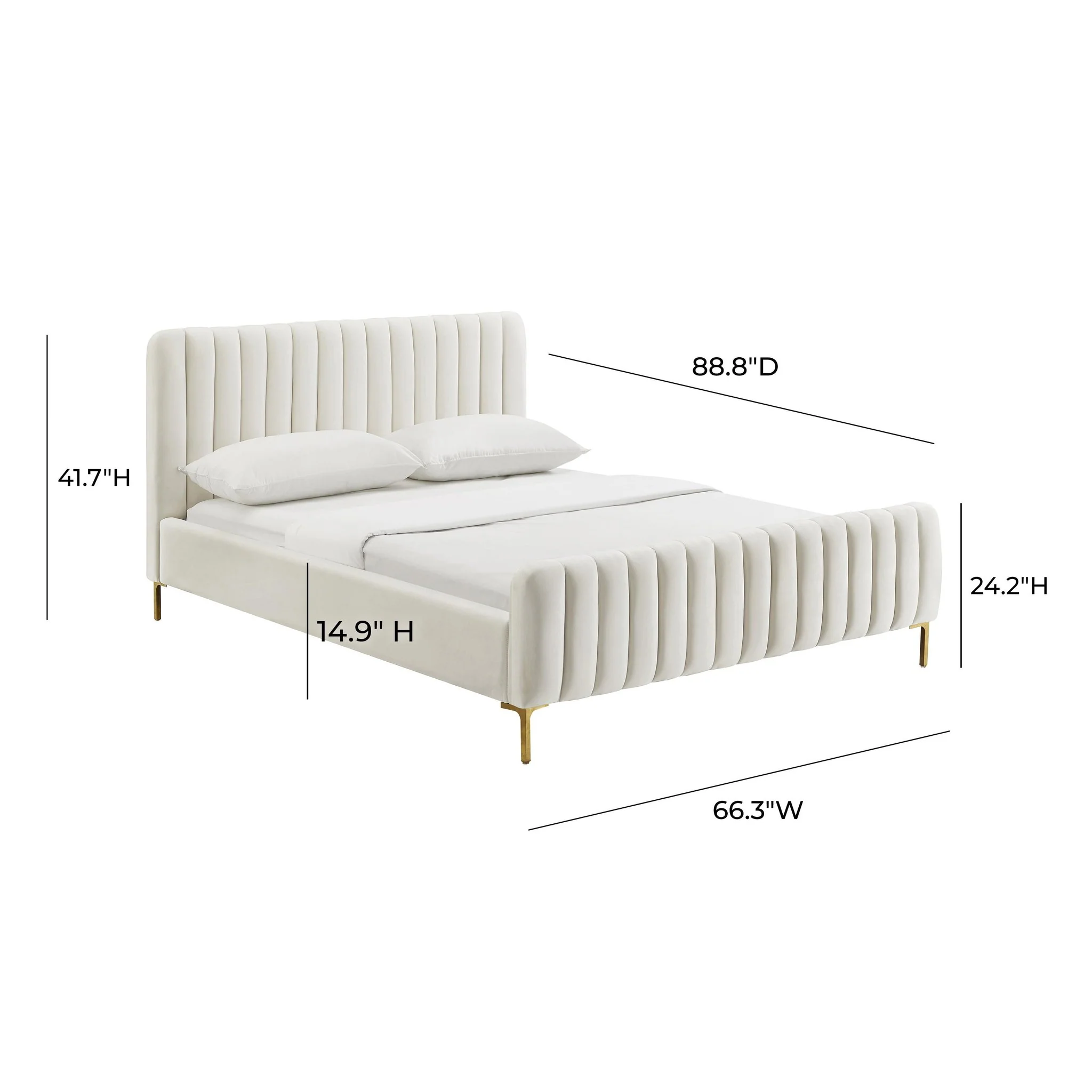 Angela Cream Bed in Queen - Image 6