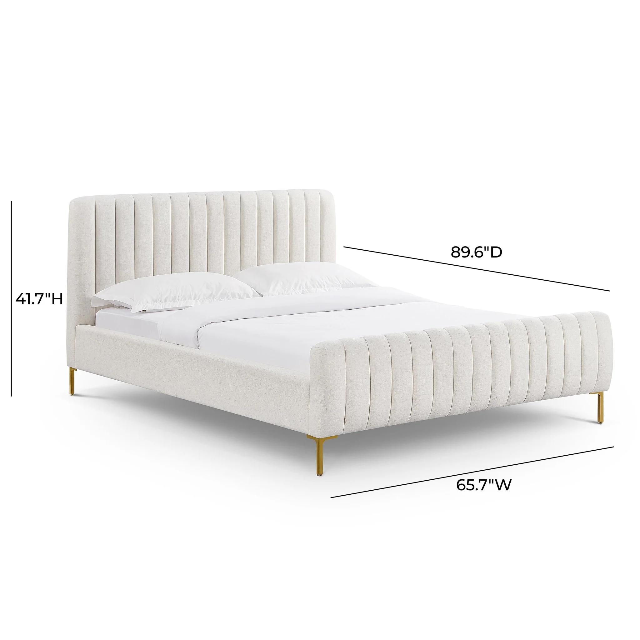 Angela Natural Upcycled Linen Queen Bed - Image 10