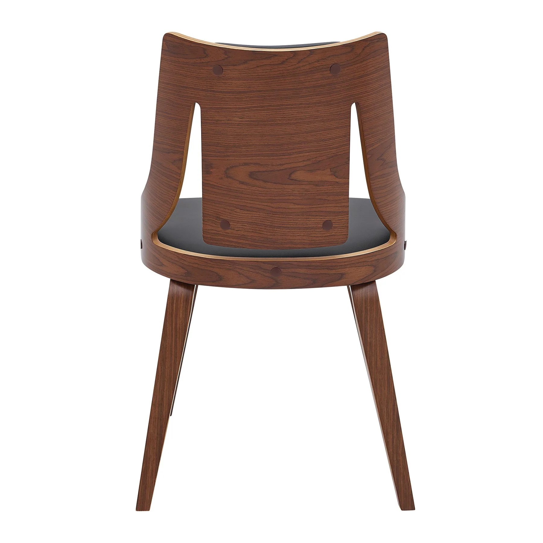 Aniston Gray Faux Leather and Walnut Wood Dining Chairs - Set of 2 - Image 4