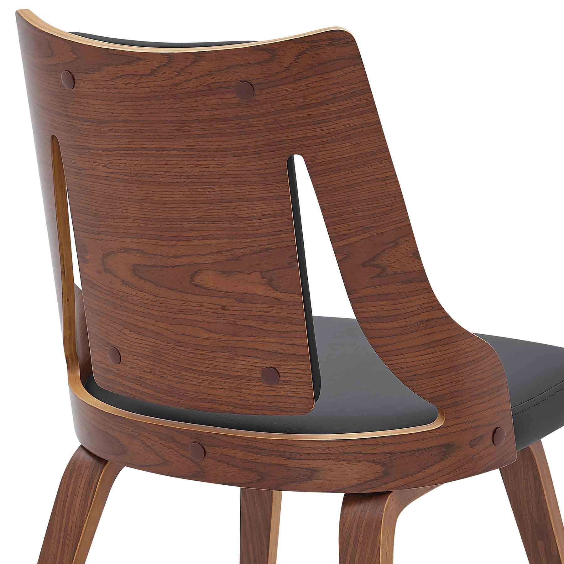 Aniston Gray Faux Leather and Walnut Wood Dining Chairs - Set of 2 - Image 6
