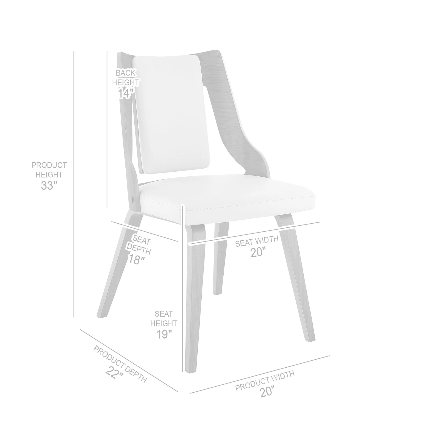 Aniston Gray Faux Leather and Walnut Wood Dining Chairs - Set of 2 - Image 8