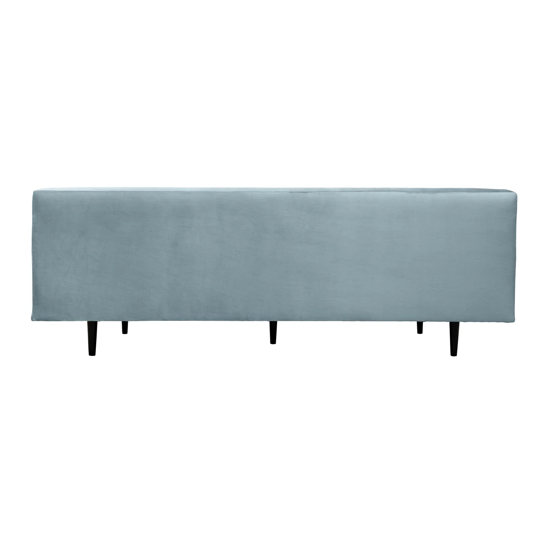 Annabelle 80" Bluestone Velvet Sofa with Black Wood Legs - Image 4