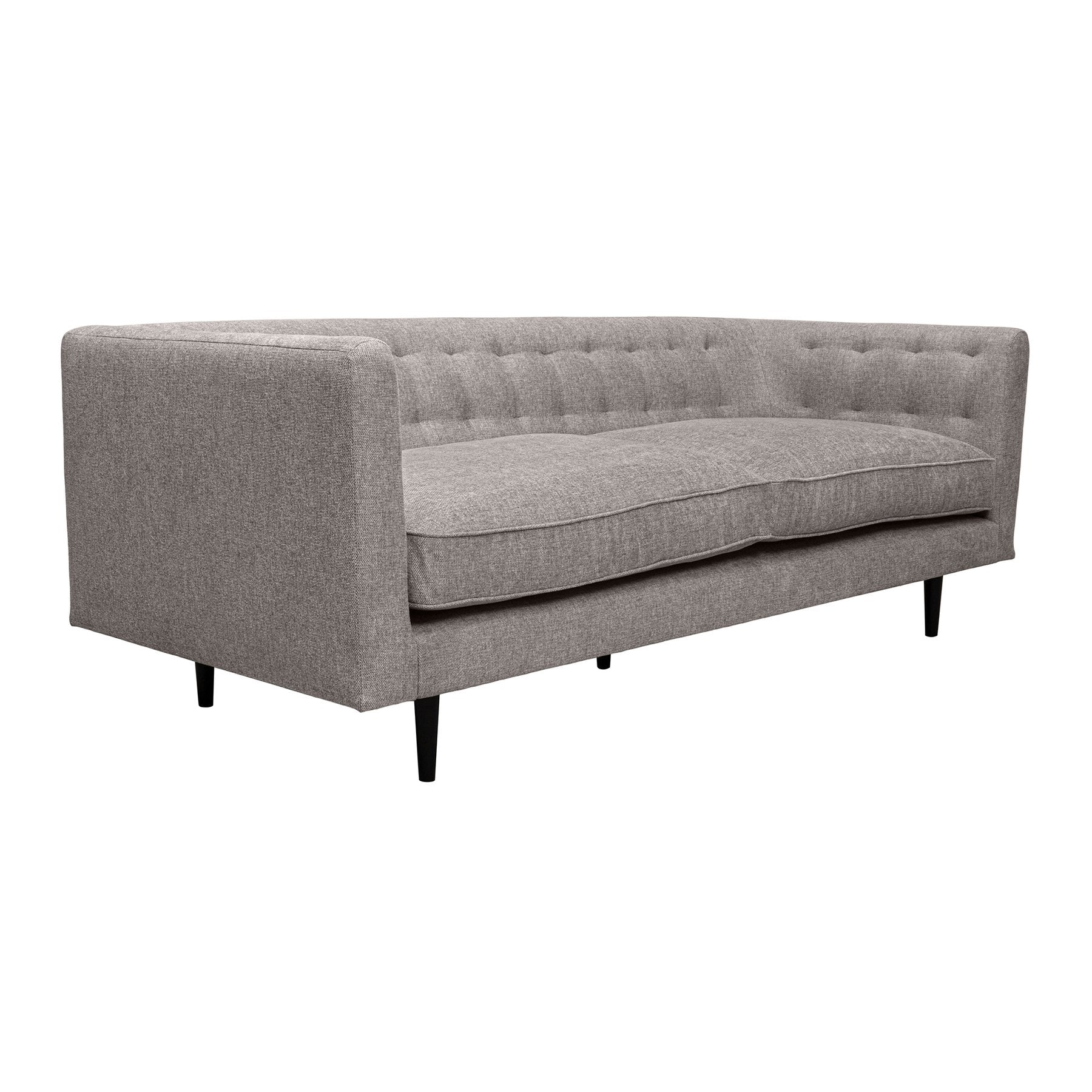 Annabelle 80" Gray Fabric Sofa with Black Wood Legs - Image 2