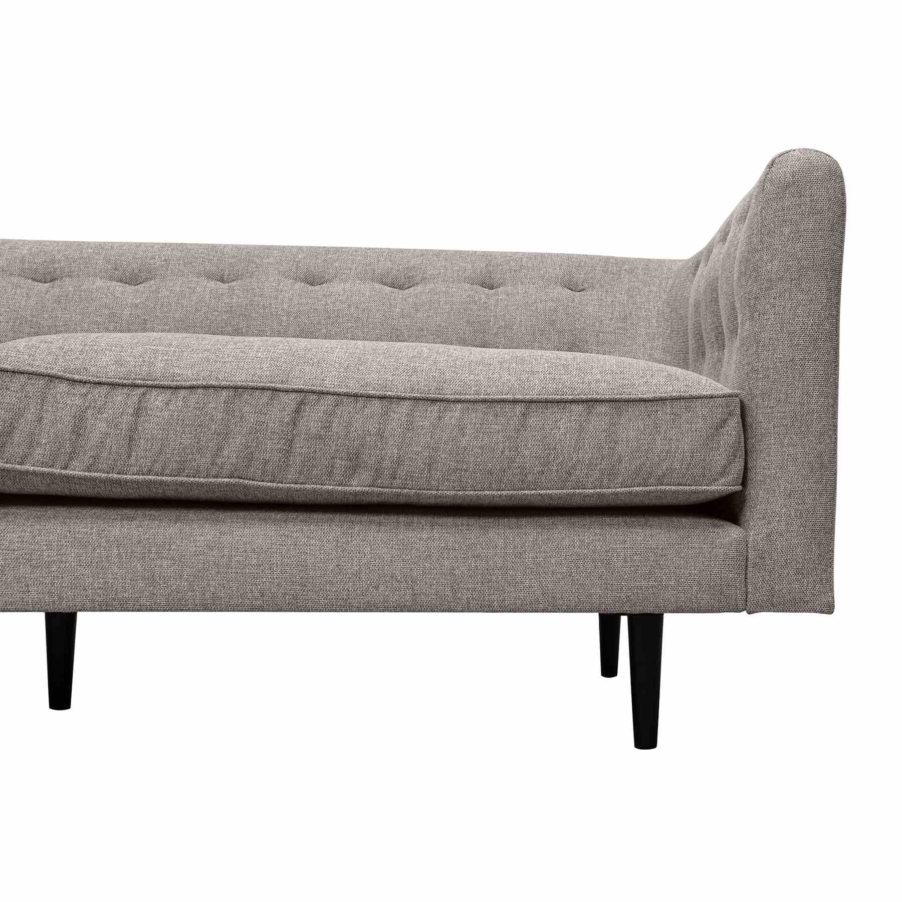 Annabelle 80" Gray Fabric Sofa with Black Wood Legs - Image 5