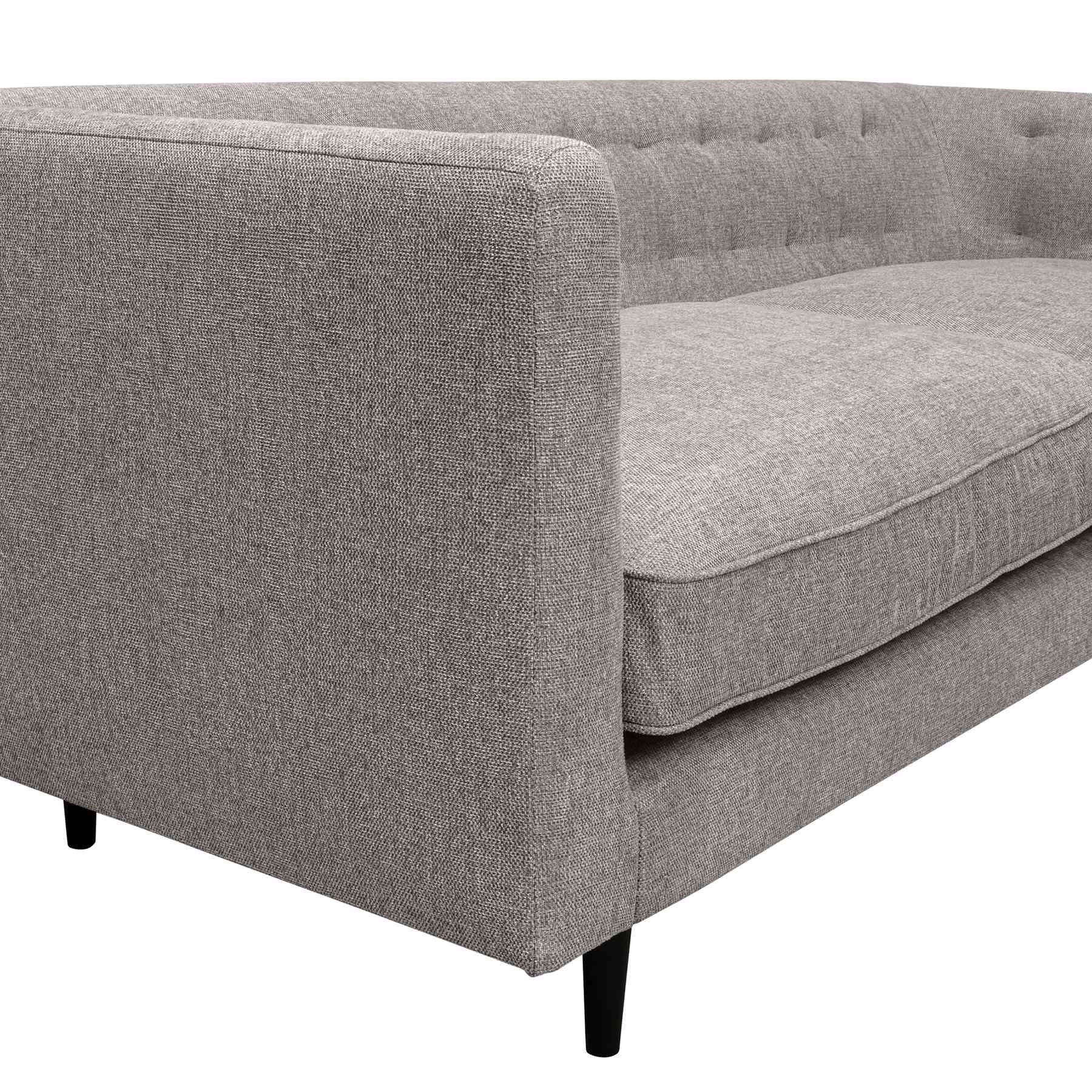 Annabelle 80" Gray Fabric Sofa with Black Wood Legs - Image 6