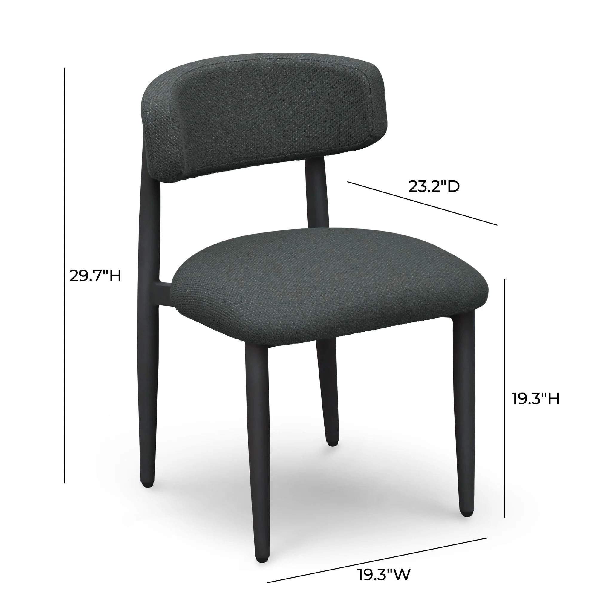 Annika Black Textured Outdoor Dining Side Chair - Image 7