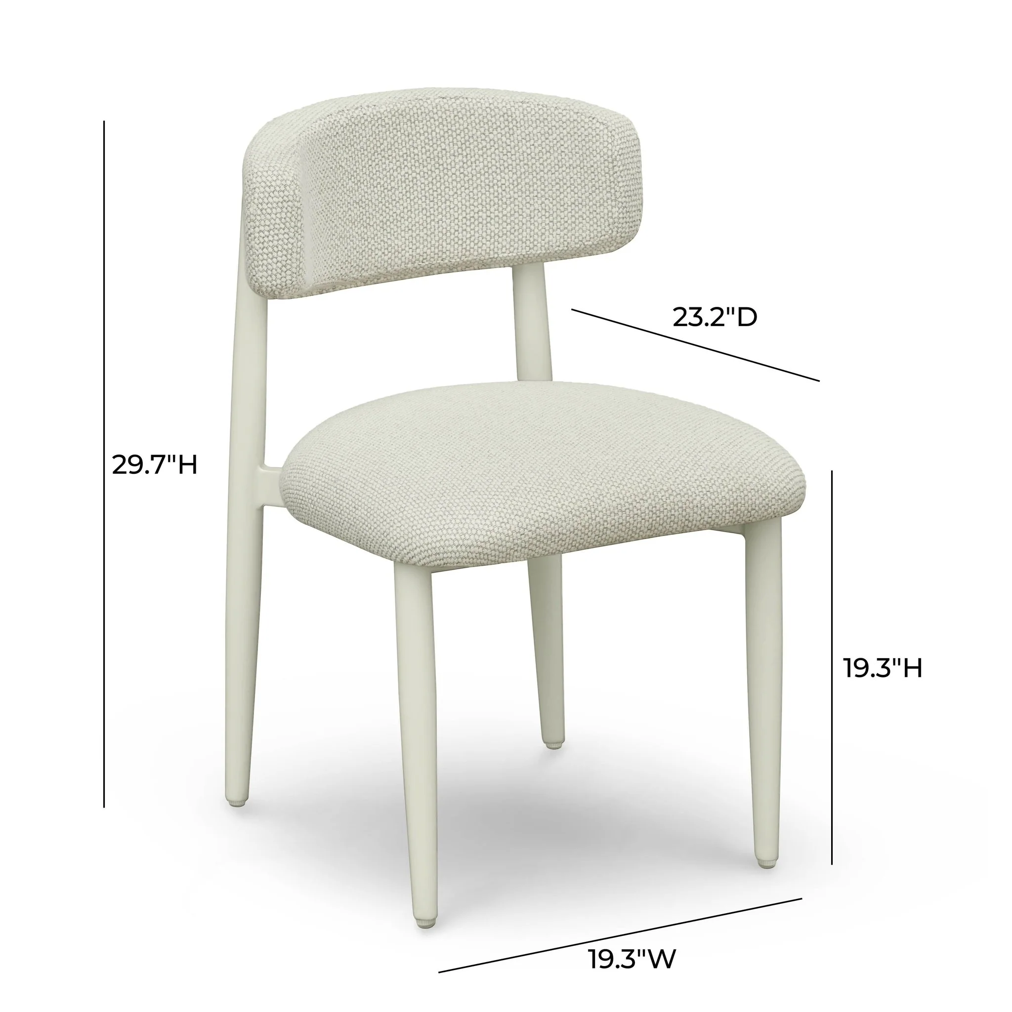 Annika Cream Textured Outdoor Dining Side Chair - Image 7