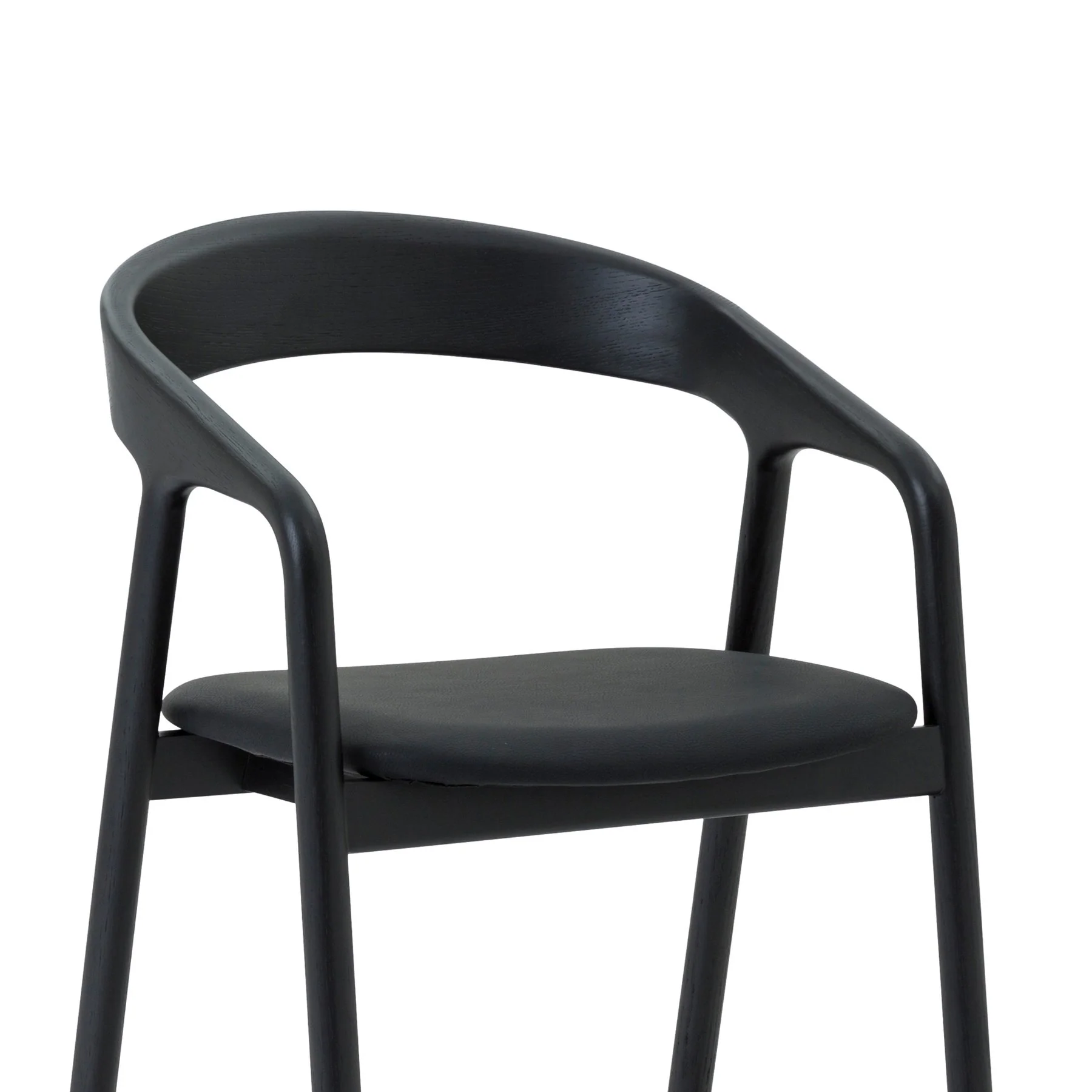 Apache Black Oak Wood and Faux Leather Bar Stool - Image 5