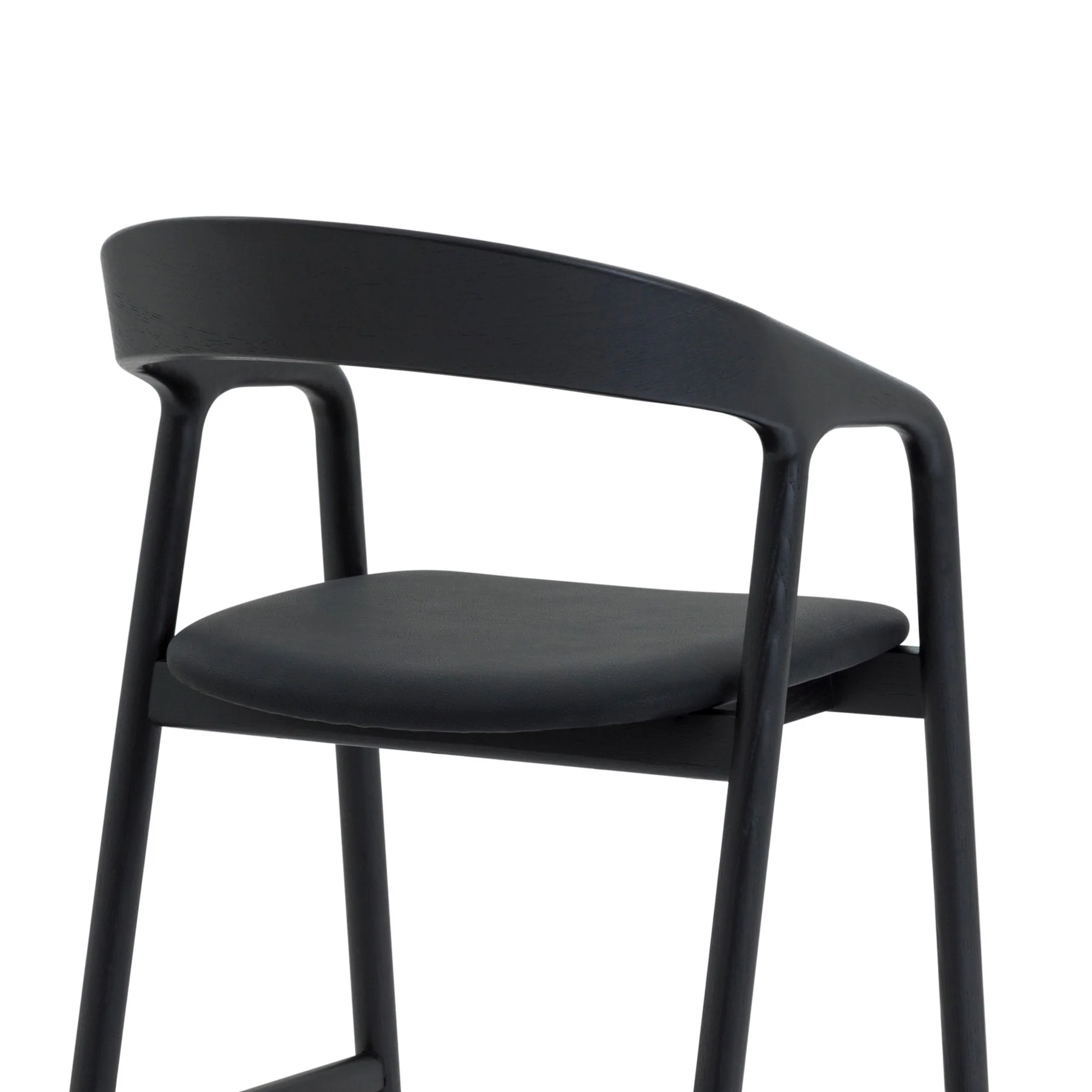 Apache Black Oak Wood and Faux Leather Bar Stool - Image 6