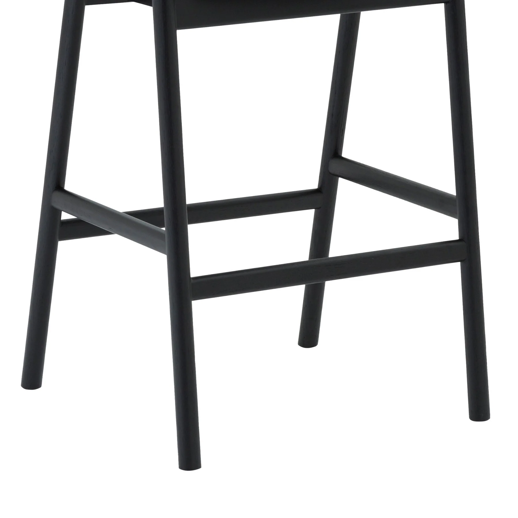 Apache Black Oak Wood and Faux Leather Bar Stool - Image 7