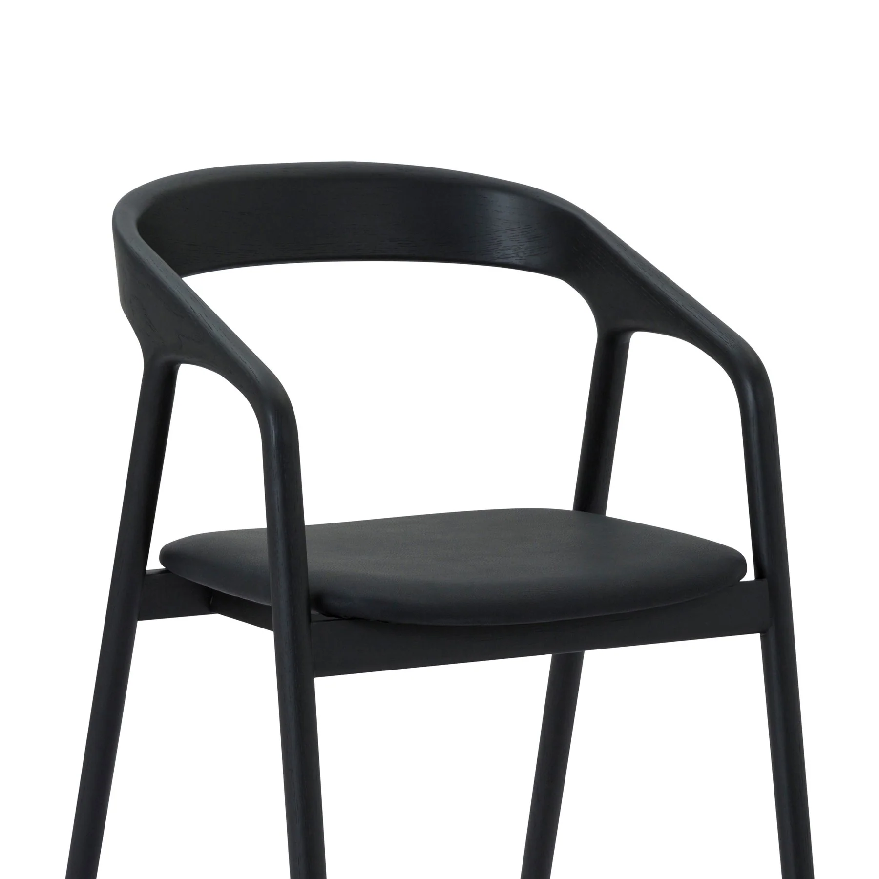 Apache Black Oak Wood and Faux Leather Dining Chair - Image 5