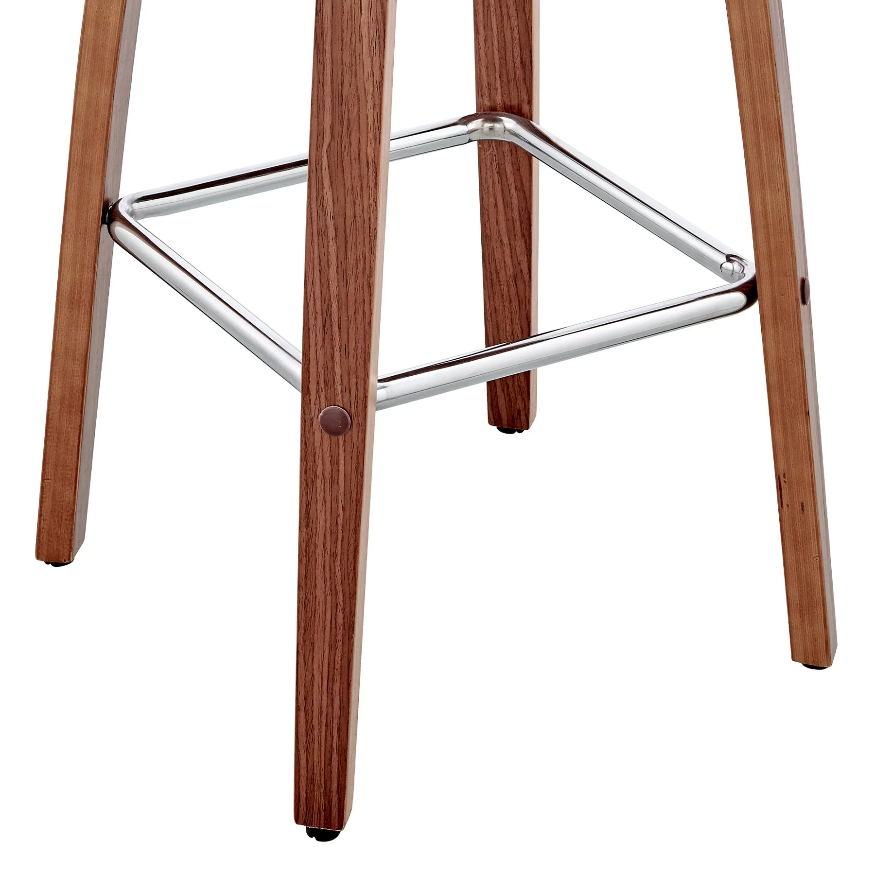 Arabela 26" Brown Faux Leather and Walnut Wood Swivel Bar Stool - Image 8