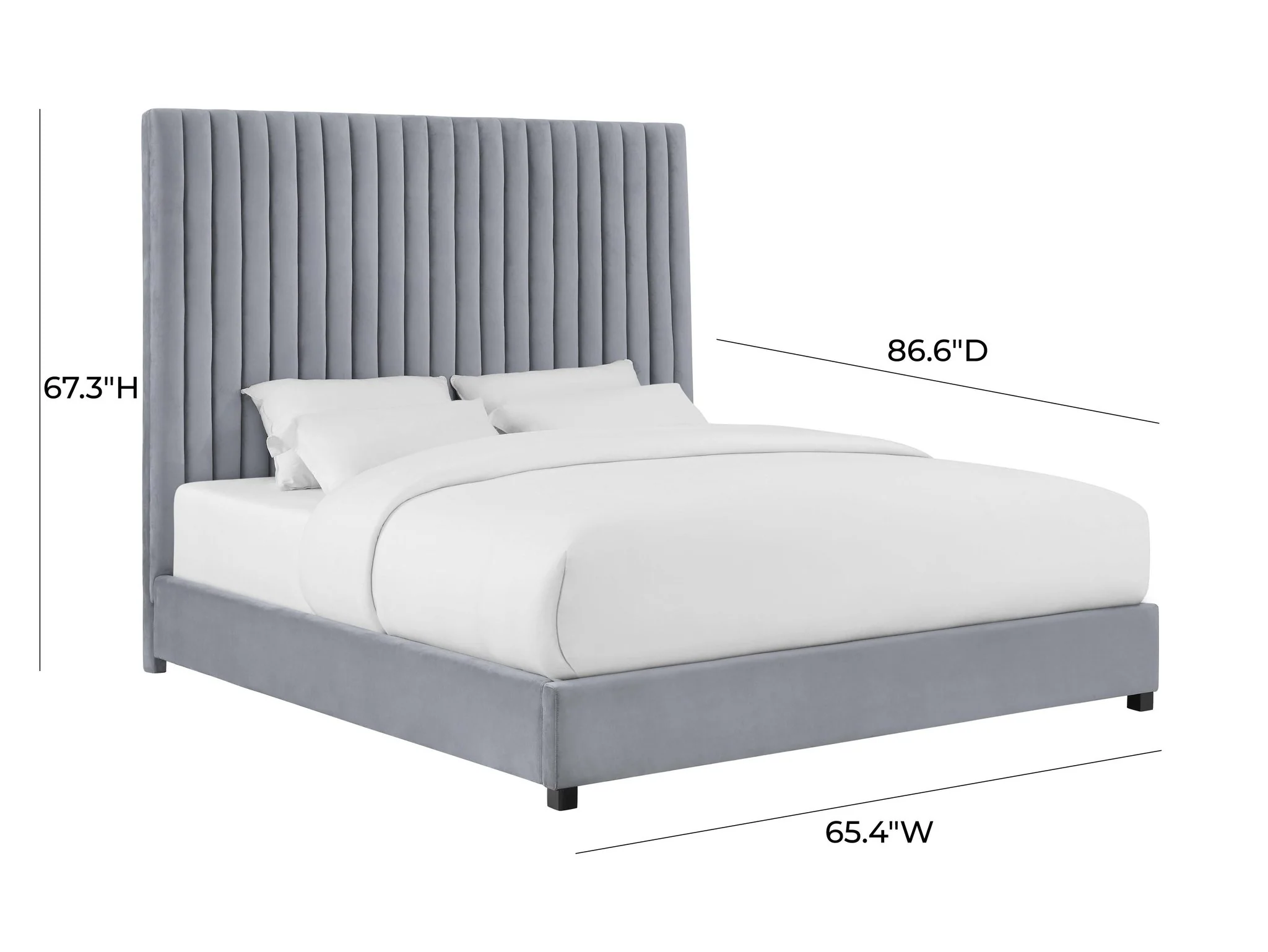 Arabelle Grey Bed in Queen - Image 6