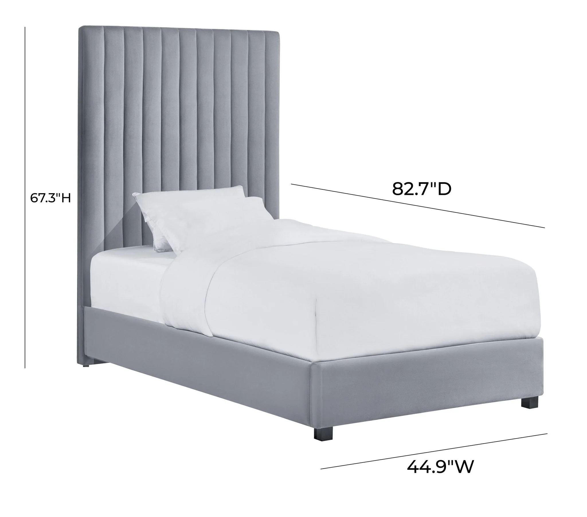 Arabelle Grey Bed Twin - Image 6
