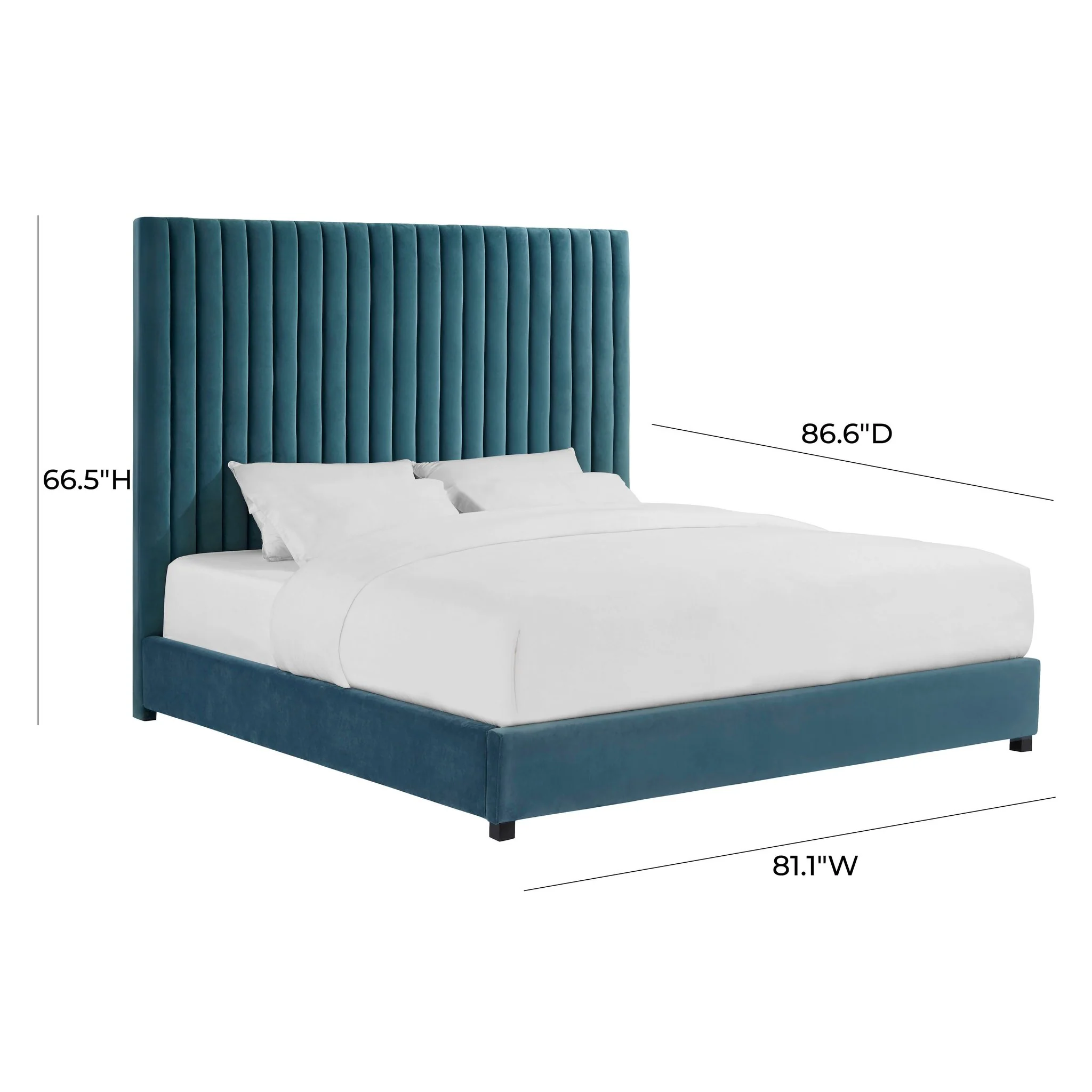 Arabelle Sea Blue Bed in King - Image 6