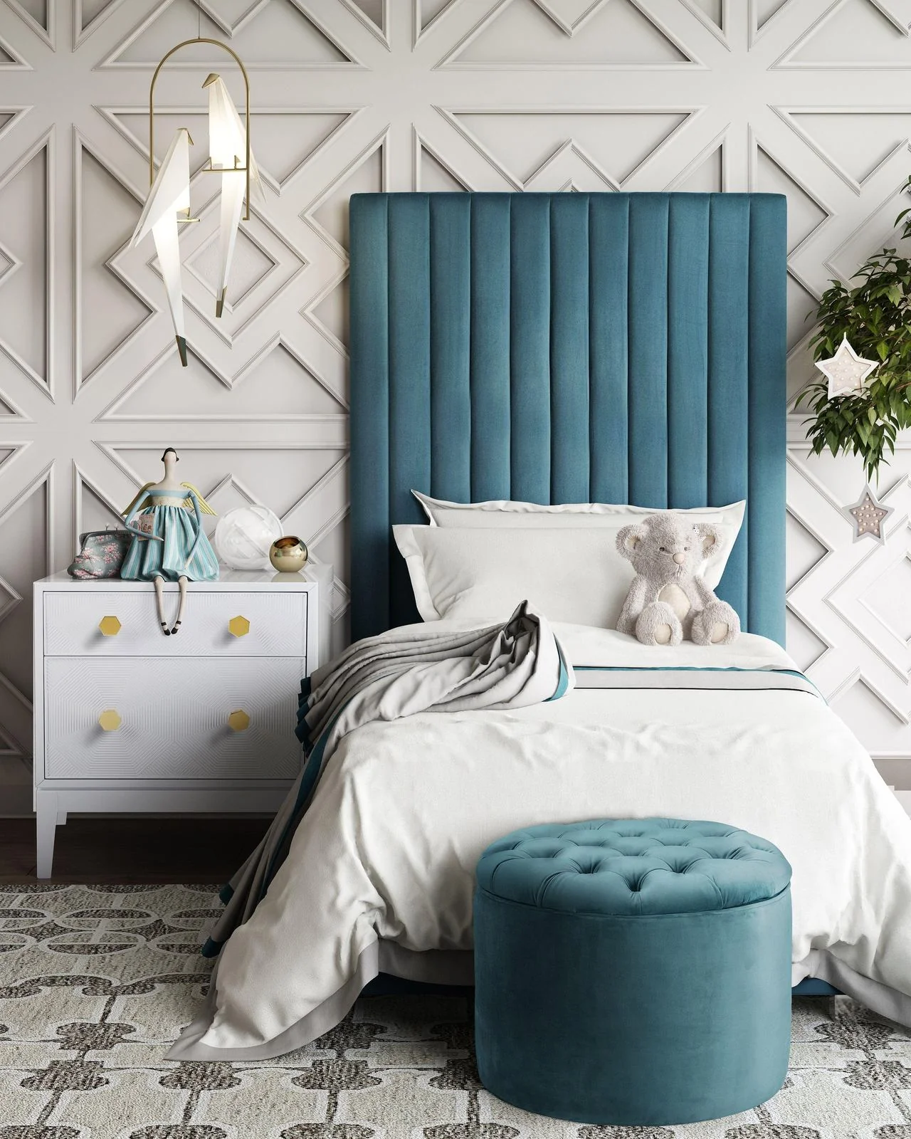Arabelle Sea Blue Bed in Twin - Image 2