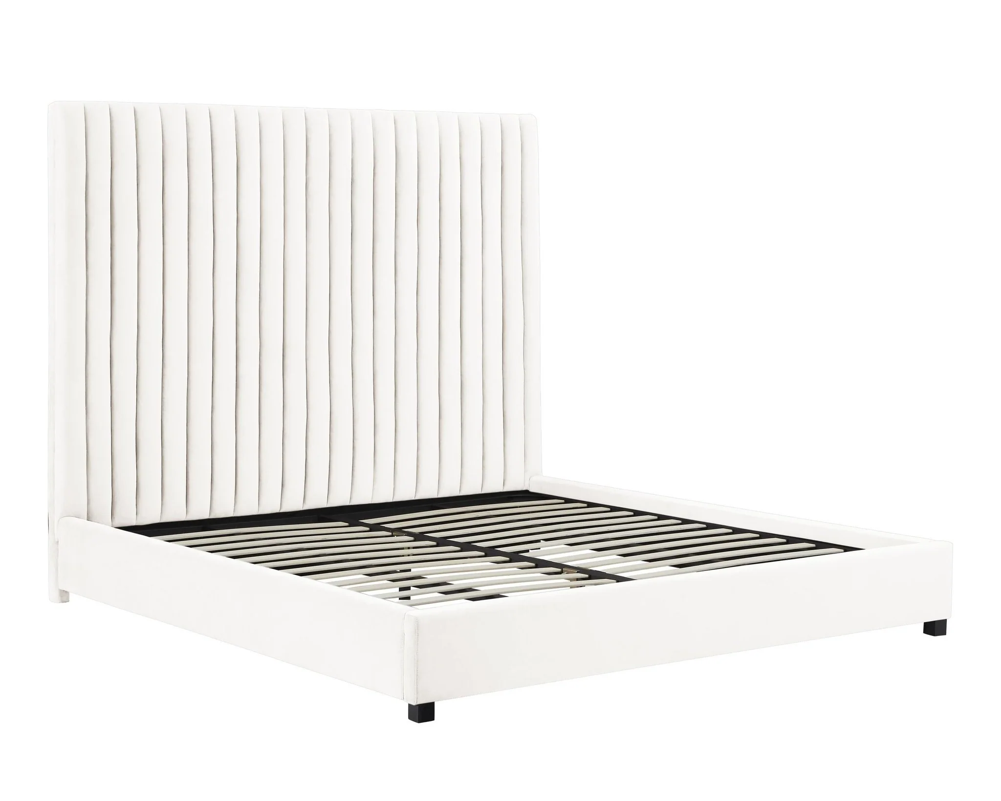Arabelle White Velvet Bed in Queen - Image 5