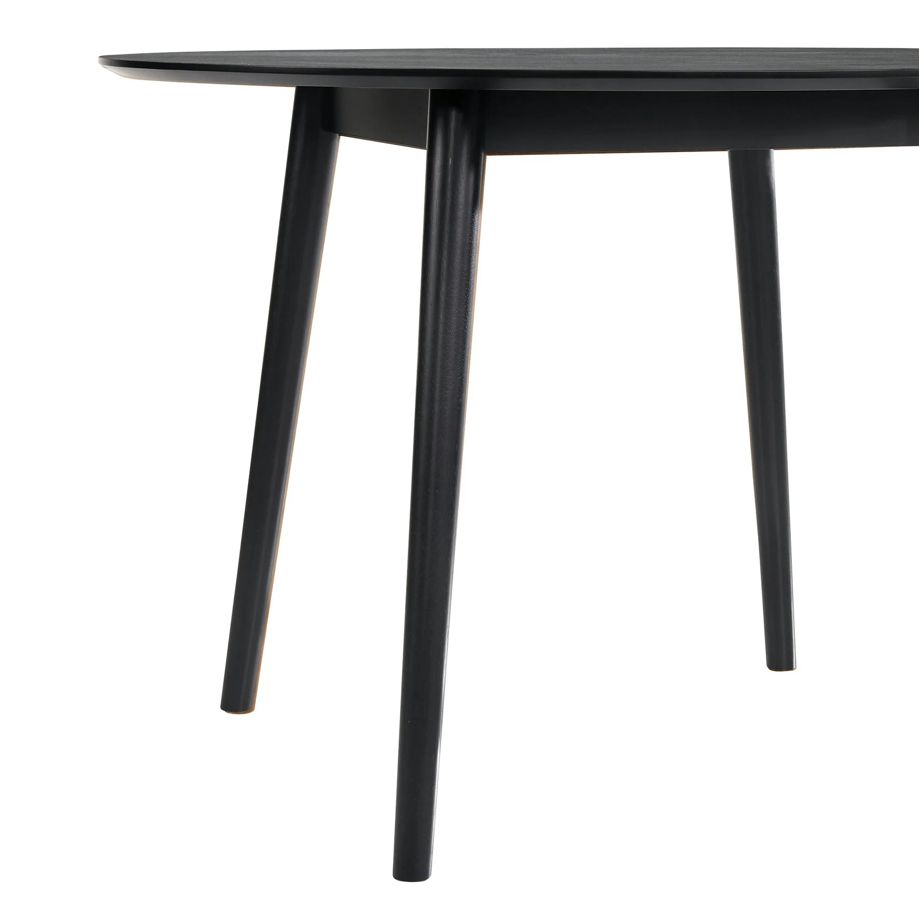 Arcadia 48" Round Dining Table in Black Wood - Image 4