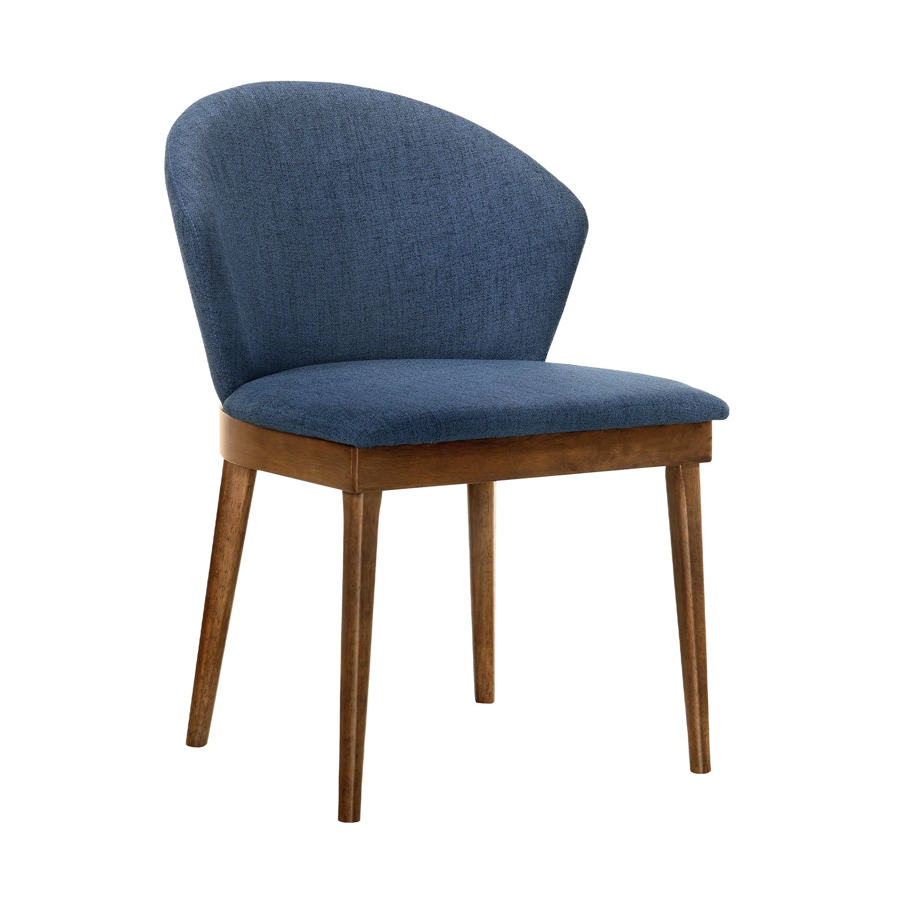 Arcadia and Juno 42" Round Blue and Walnut Wood 5 Piece Dining Set - Image 2