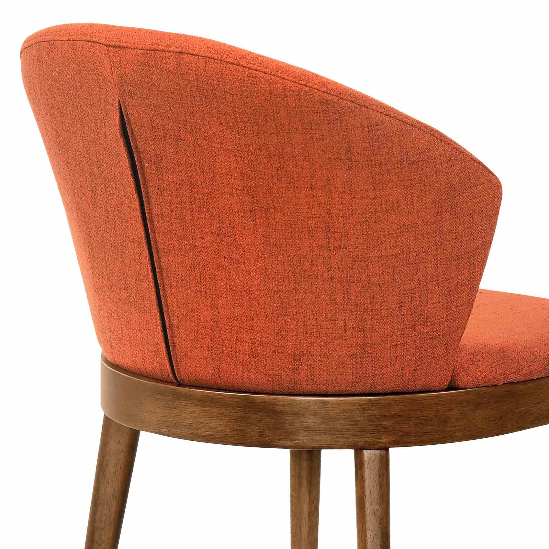 Arcadia and Juno 42" Round Orange and Walnut Wood 5 Piece Dining Set - Image 6