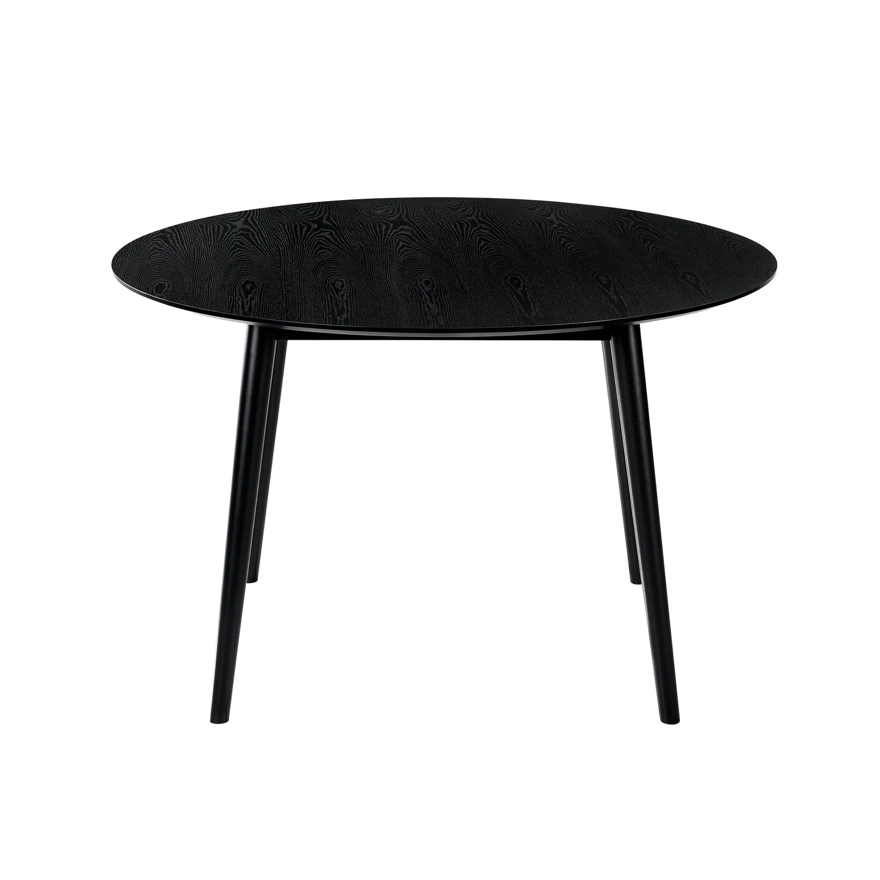 Arcadia and Juno 48" Round Charcoal and Black Wood 5 Piece Dining Set - Image 5