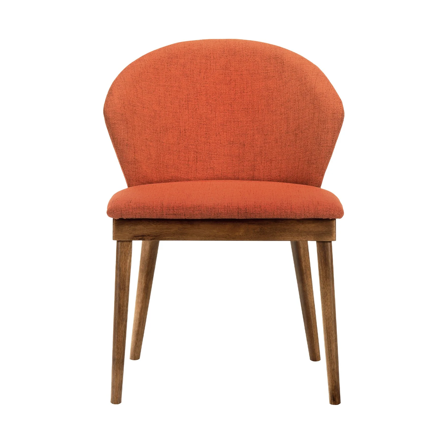 Arcadia and Juno 48" Round Orange and Walnut Wood 5 Piece Dining Set - Image 3
