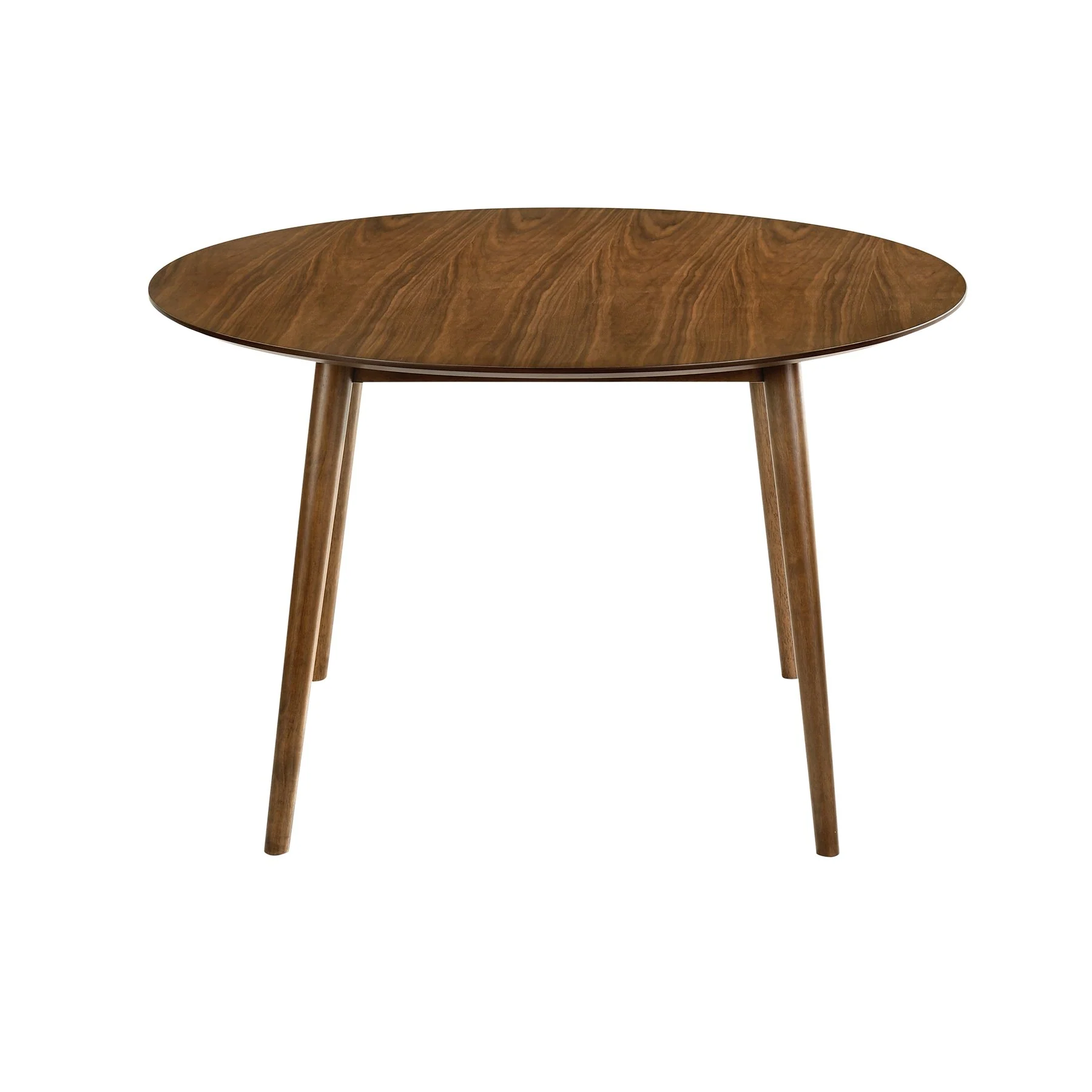 Arcadia and Renzo 48" Round Orange and Walnut Wood 5 Piece Dining Set - Image 5