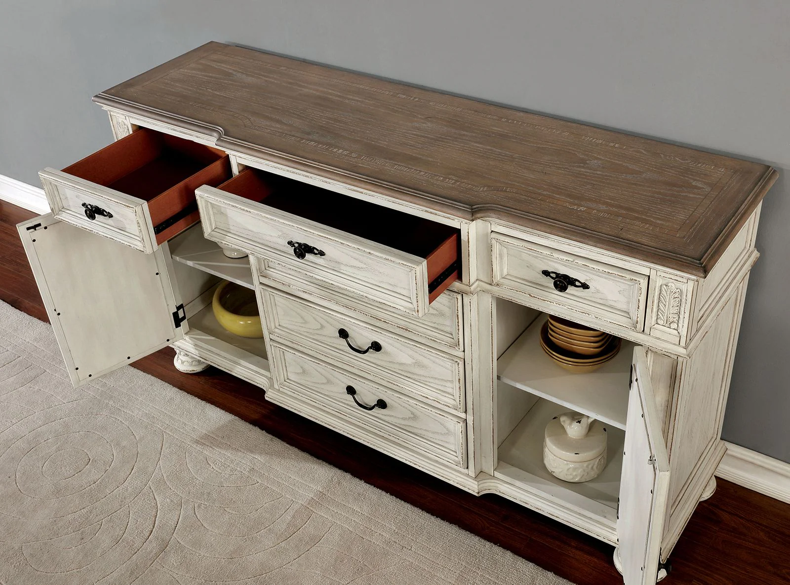 Arcadia Server, Antique White - Image 2