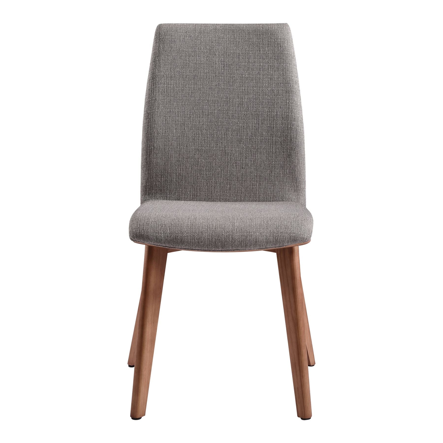 Archie Mid-Century Dining Chair in Walnut Finish and Gray Fabric - Set of 2 - Image 2