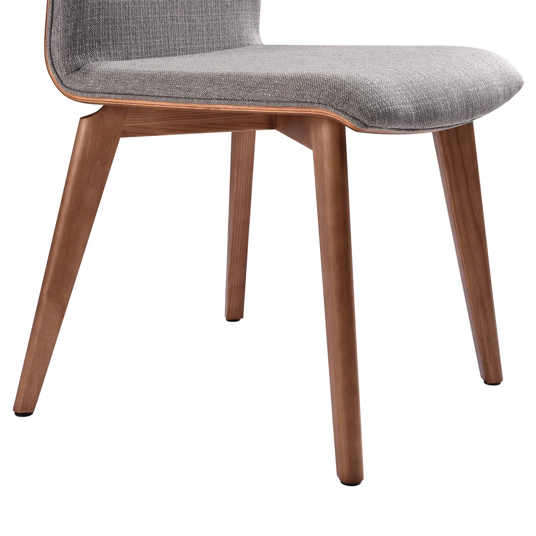 Archie Mid-Century Dining Chair in Walnut Finish and Gray Fabric - Set of 2 - Image 7
