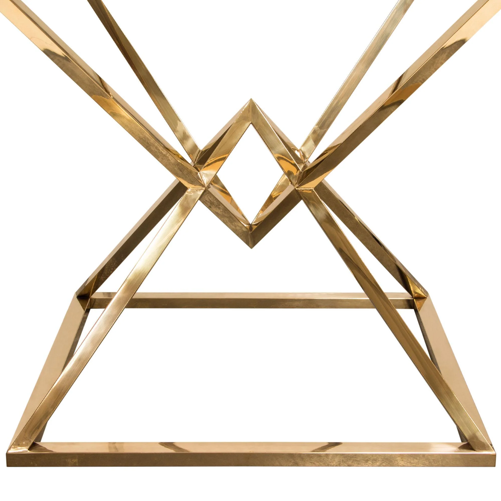 Aria Square Stainless Steel End Table w/ Polished Gold Finish Base & Clear, Tempered Glass Top by Diamond Sofa - Image 7