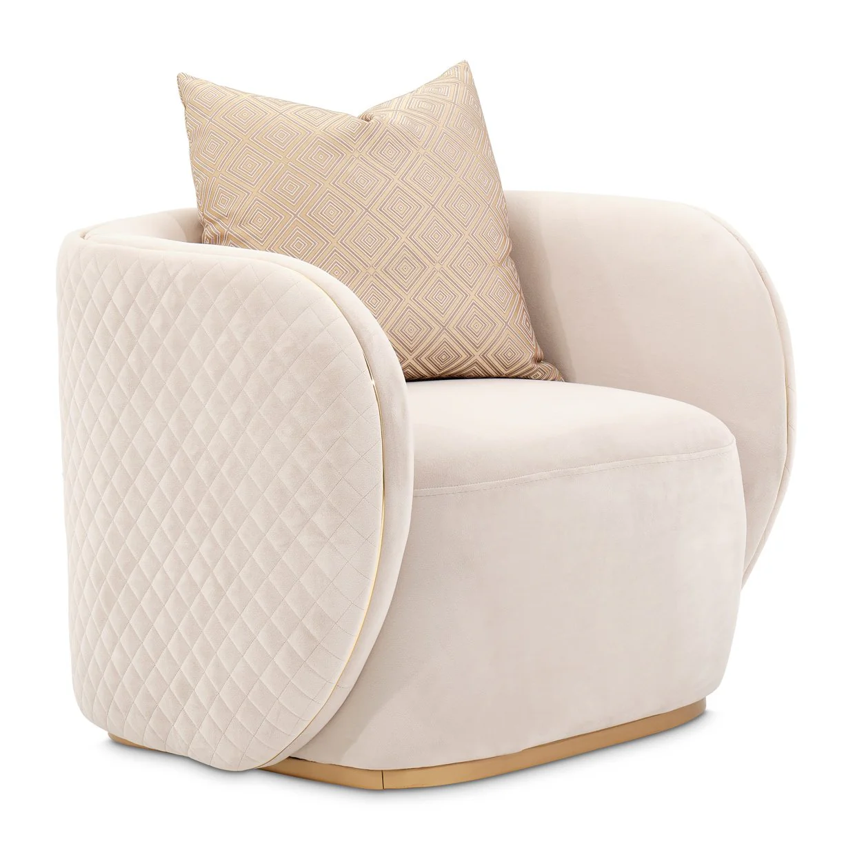 Ariana Accent Chair - Beige/Gold - Image 2