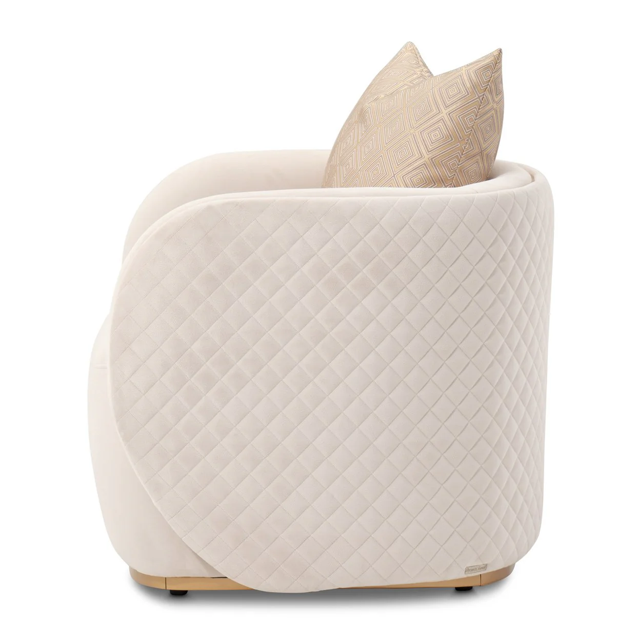 Ariana Accent Chair - Beige/Gold - Image 7