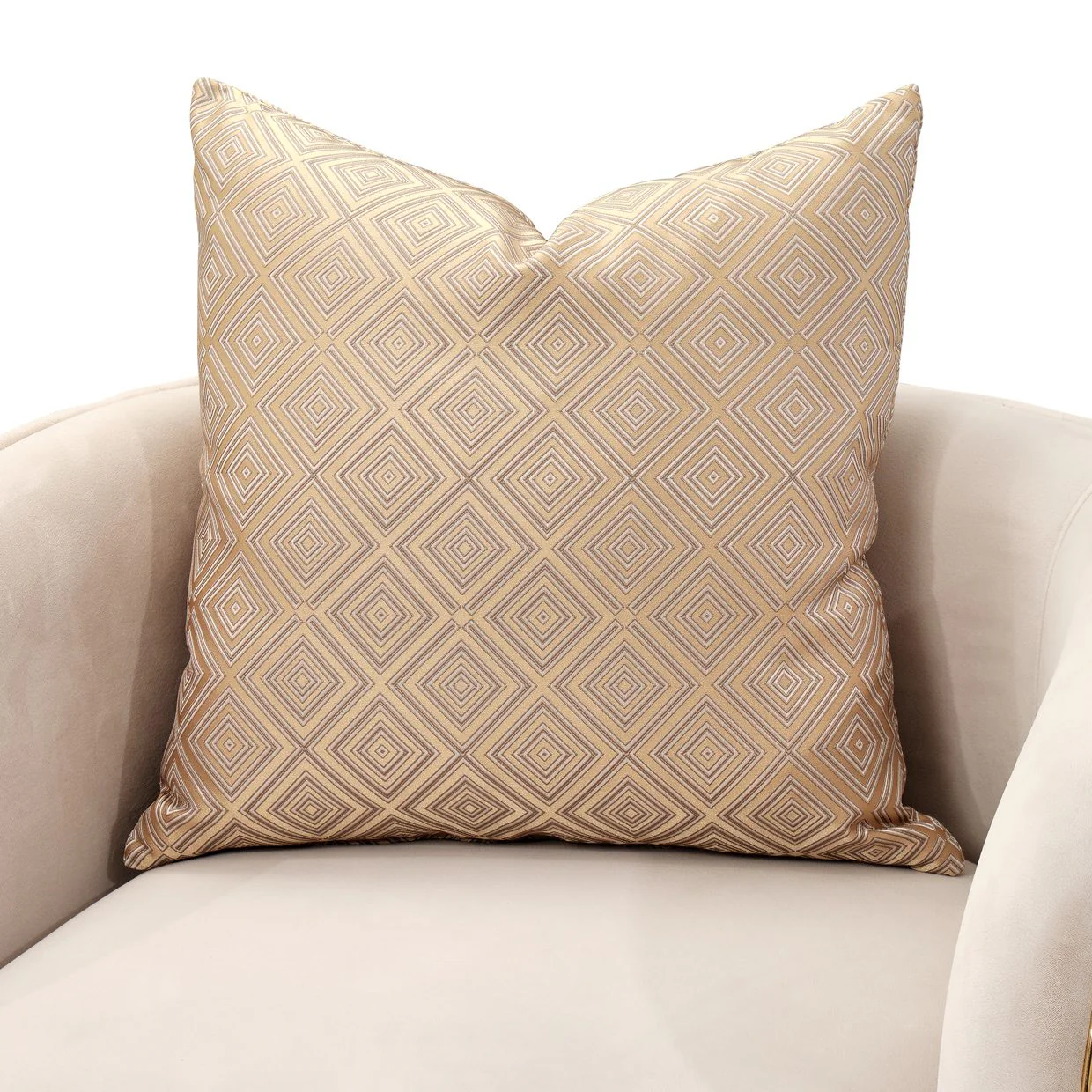 Ariana Accent Chair - Beige/Gold - Image 8