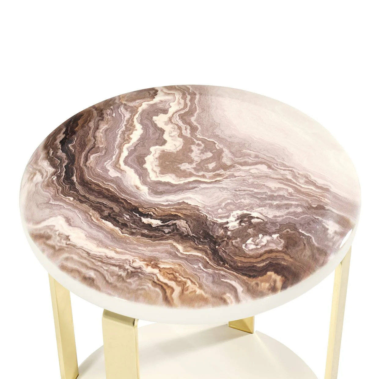 Ariana Chairside Table - Gold - Image 3