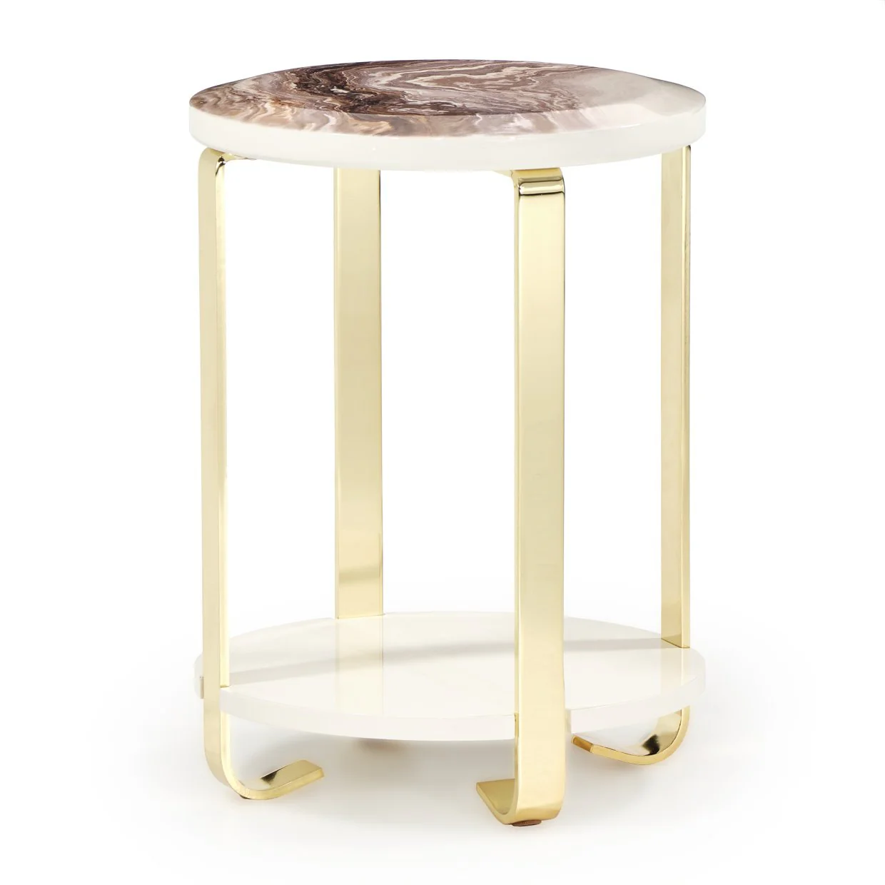 Ariana Chairside Table - Gold - Image 5