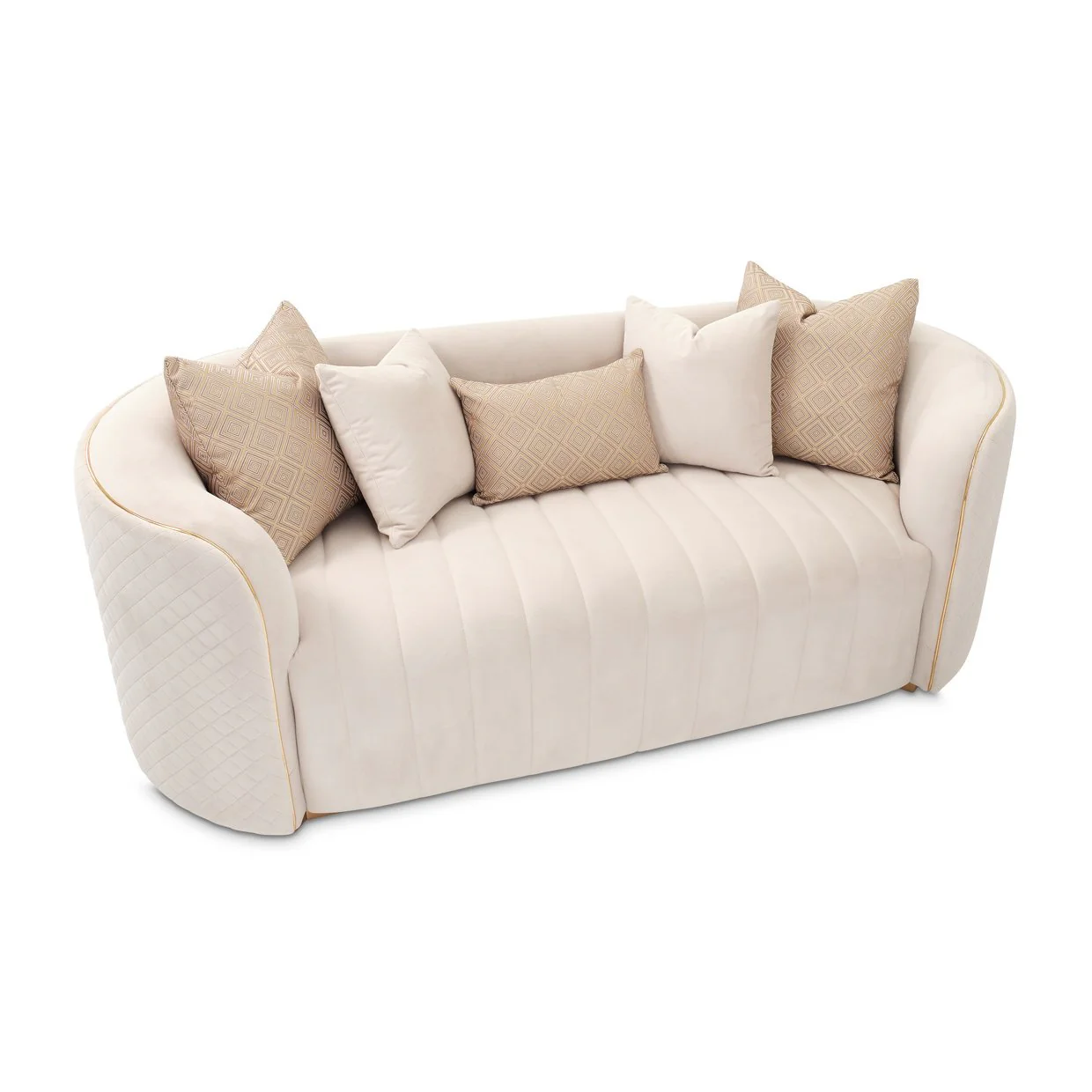Ariana Loveseat - Beige/Gold - Image 19