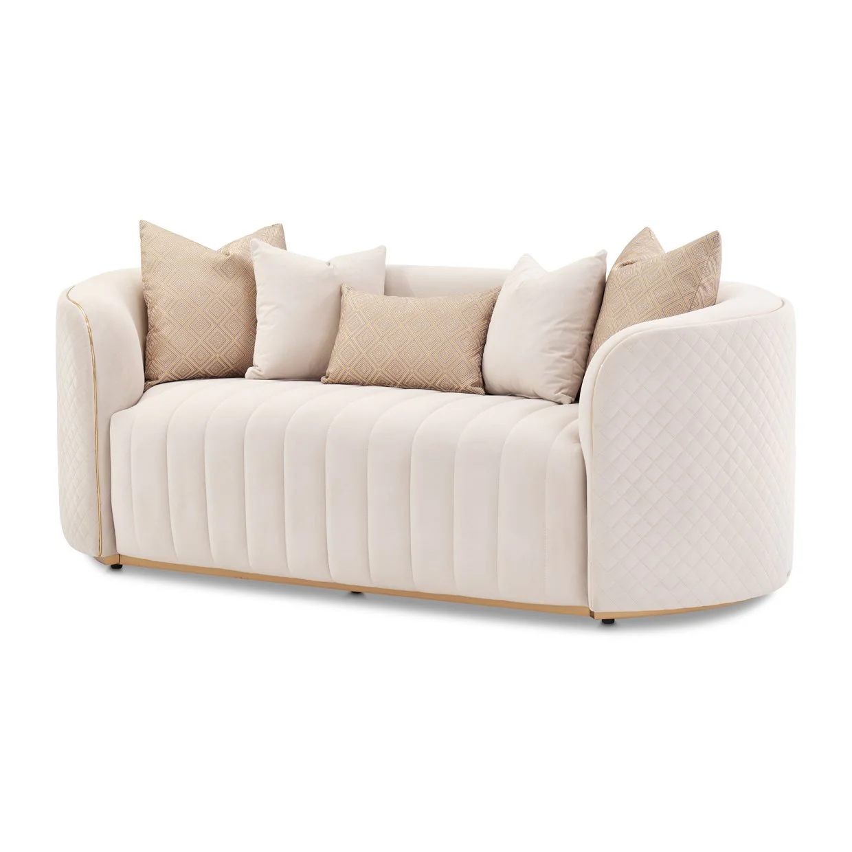 Ariana Loveseat - Beige/Gold - Image 20