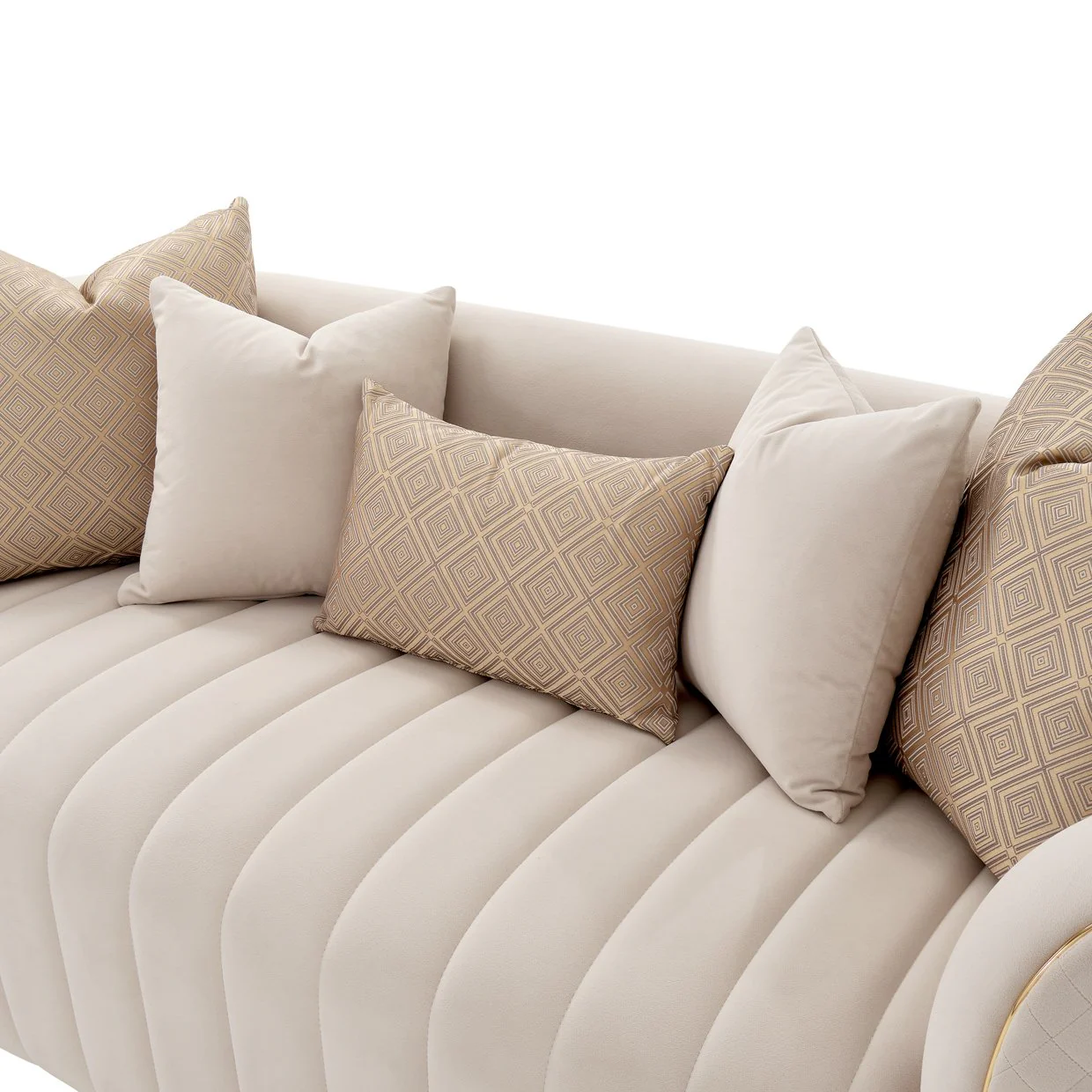 Ariana Loveseat - Beige/Gold - Image 9