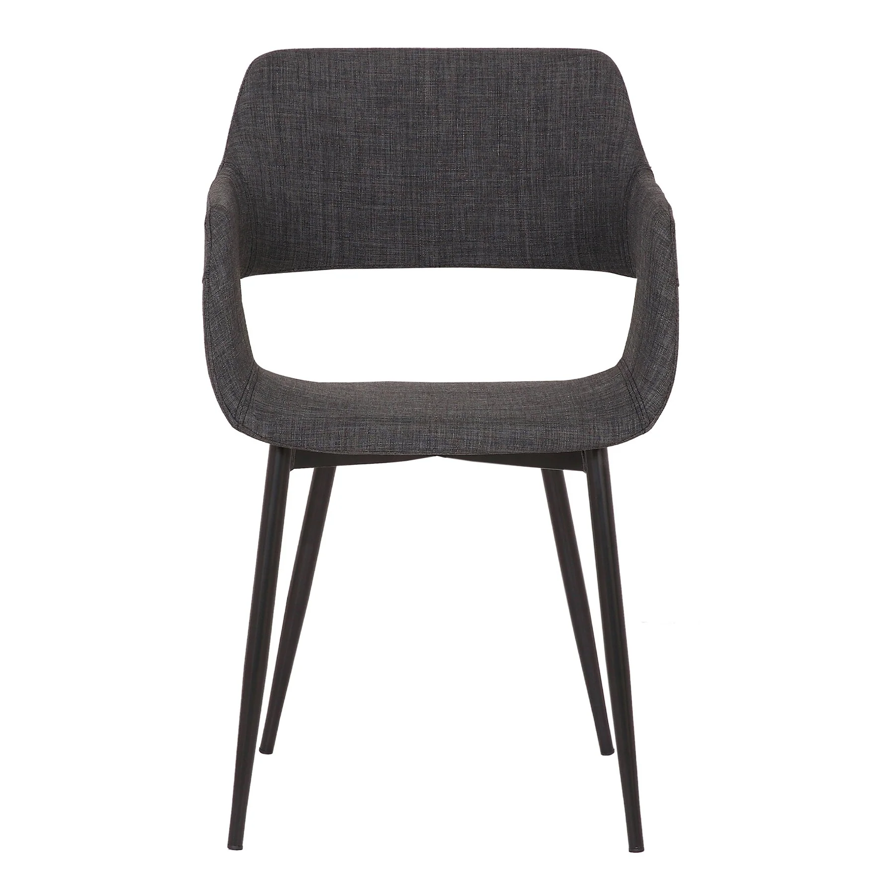 Ariana Mid-Century Charcoal Open Back Dining Accent Chair - Image 2