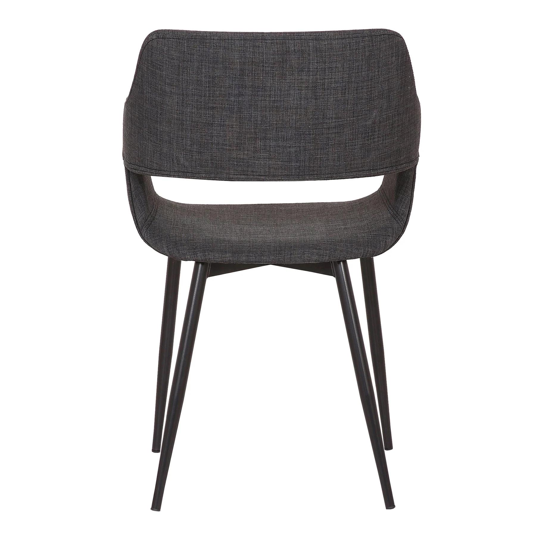 Ariana Mid-Century Charcoal Open Back Dining Accent Chair - Image 5