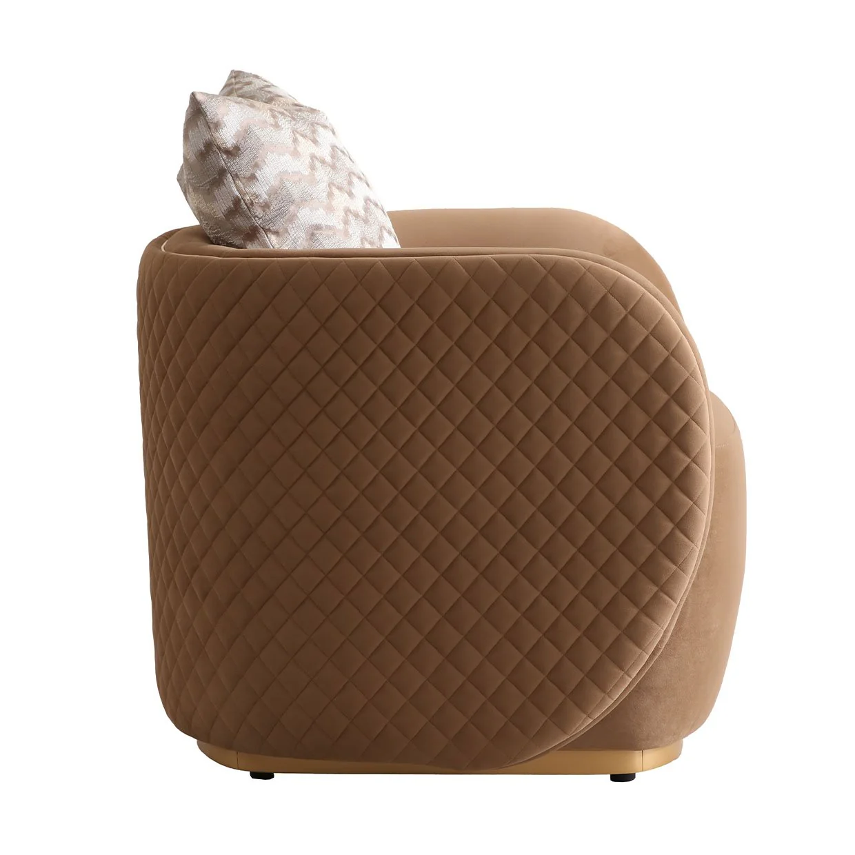 Ariana Velvet Accent Chair - Caramel/Gold - Image 2