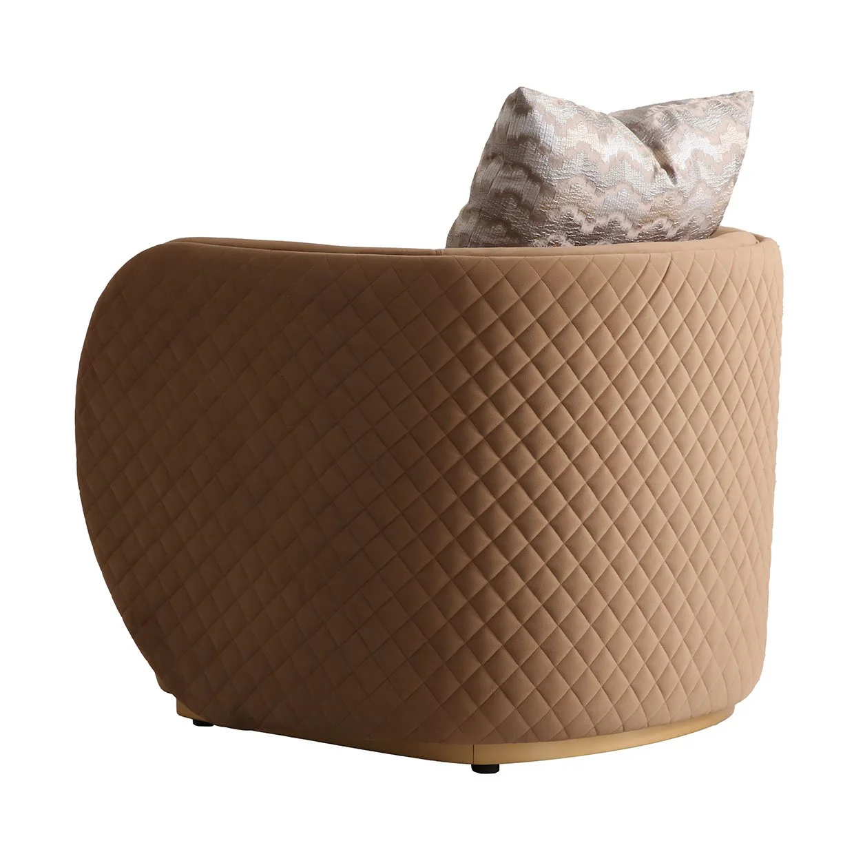 Ariana Velvet Accent Chair - Caramel/Gold - Image 3