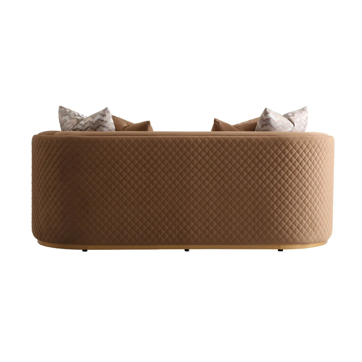 Ariana Velvet Loveseat - Caramel/Gold - Image 4